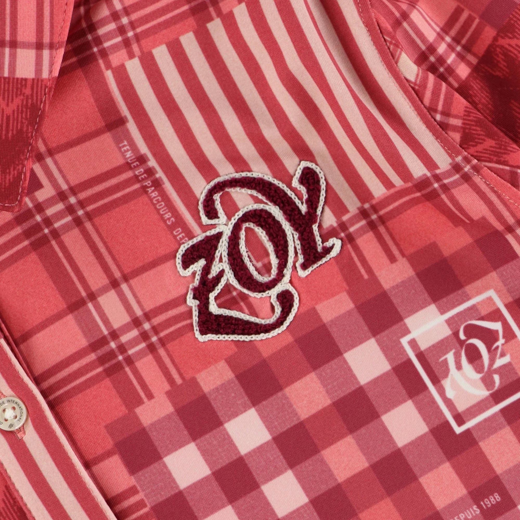 WOMENS パッチワークプリント 長袖ポロシャツ ブルー 071624003 - ZOY OFFICIAL