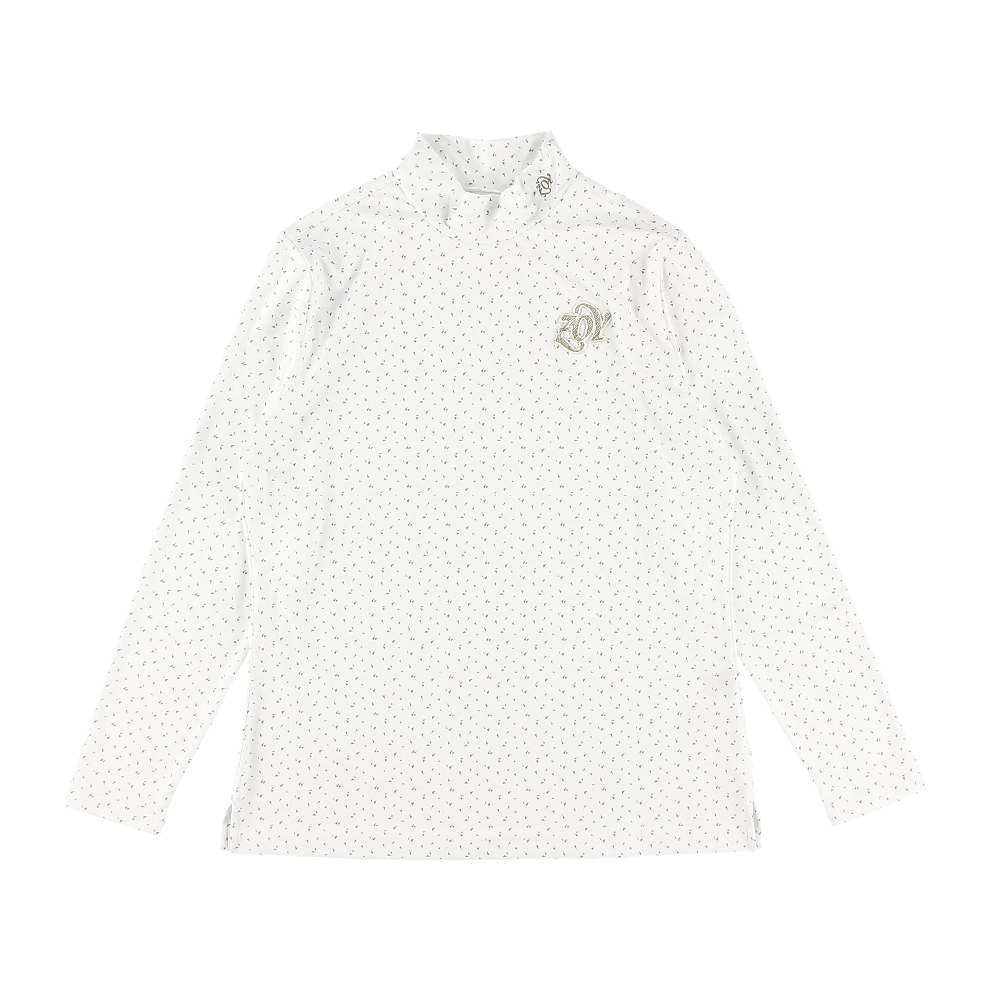 WOMENS トライアングルドットプリント 長袖モックネック ホワイト 071634009 - ZOY OFFICIAL
