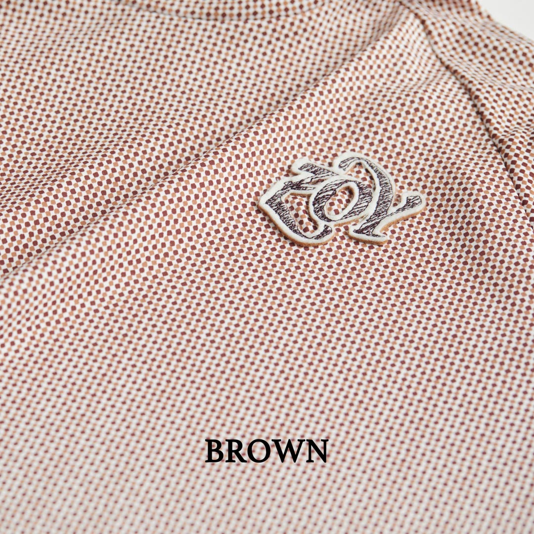 WOMENS マイクロドットプリント 長袖モックネック ブラウン 071634016 - ZOY OFFICIAL
