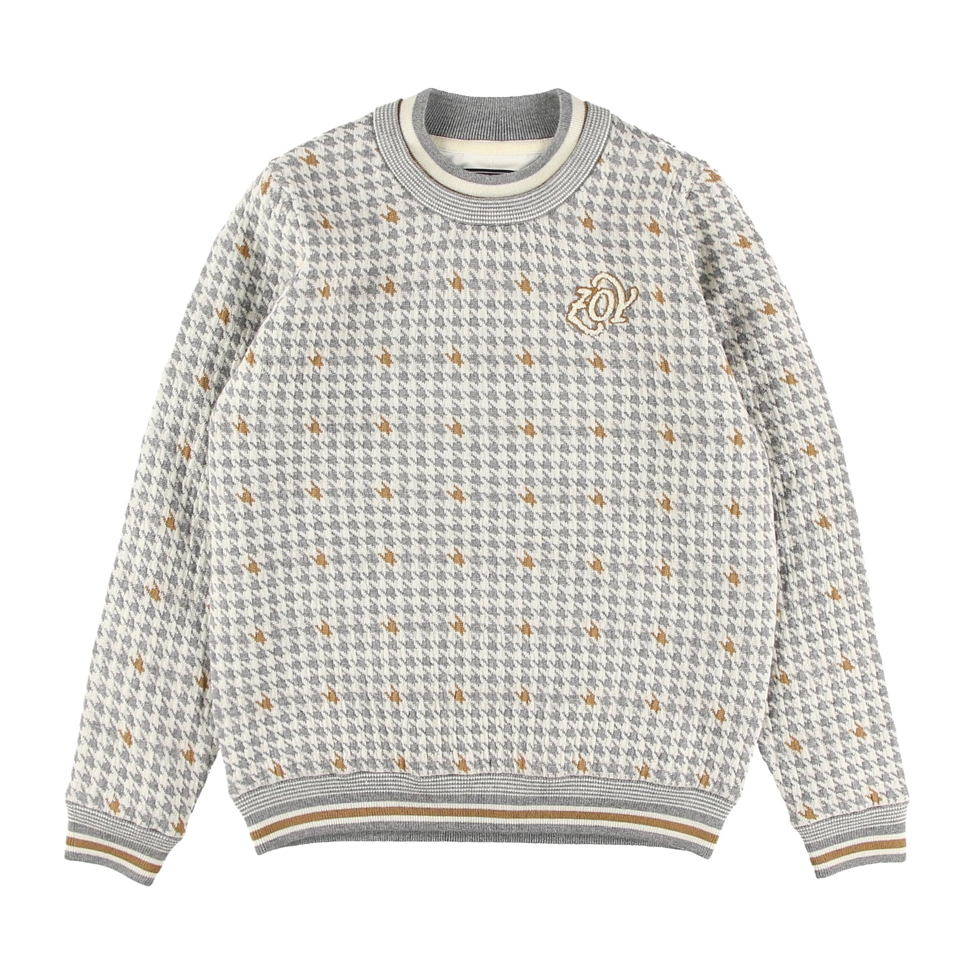 WOMENS CASHWOOL 千鳥ジャガード 長袖セーター(防風裏地付き) グレー 071634713 - ZOY OFFICIAL