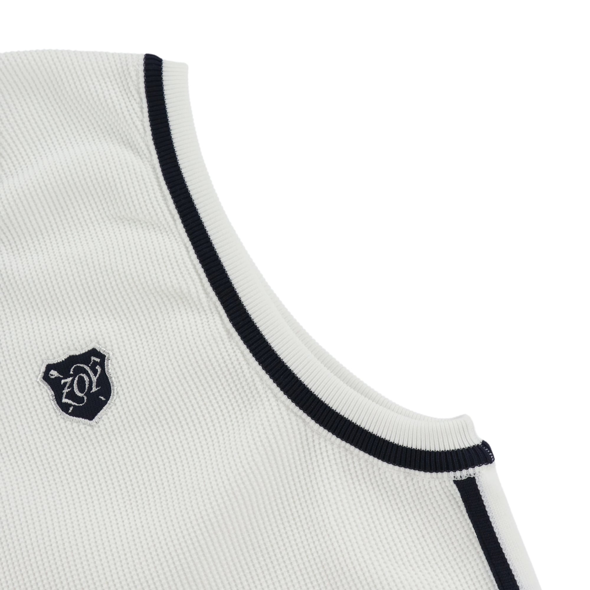 WOMENS ECOハイブリットポリエステル ニットベスト ホワイト 071634701 - ZOY OFFICIAL