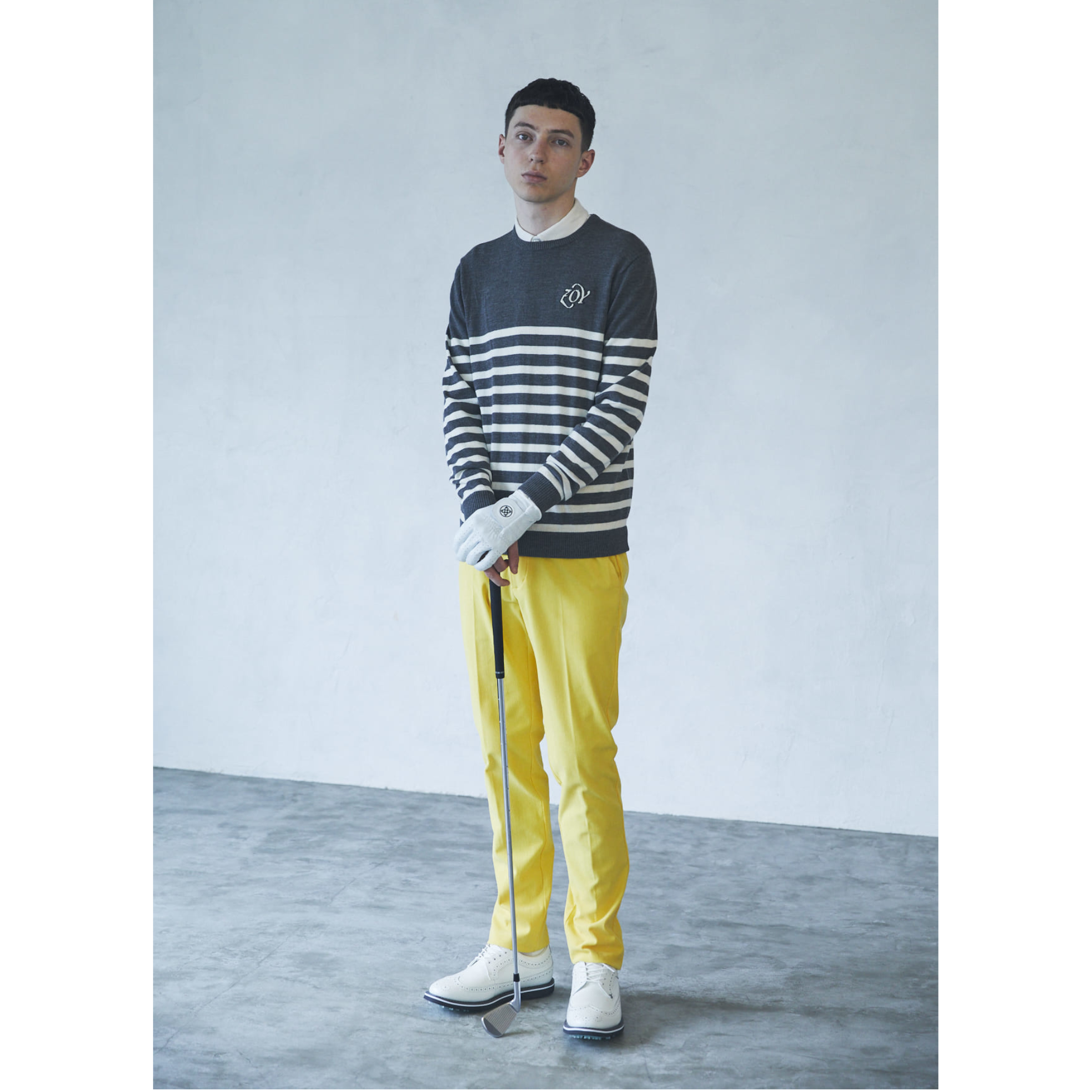 MEN トリコットコーデュロイ ロングパンツ イエロー
