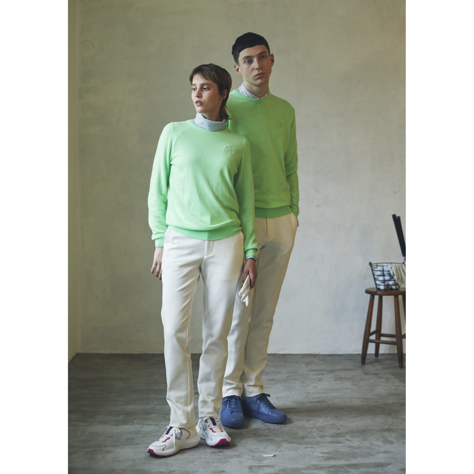 MEN プレミアムCASHMERE 長袖セーター グリーン