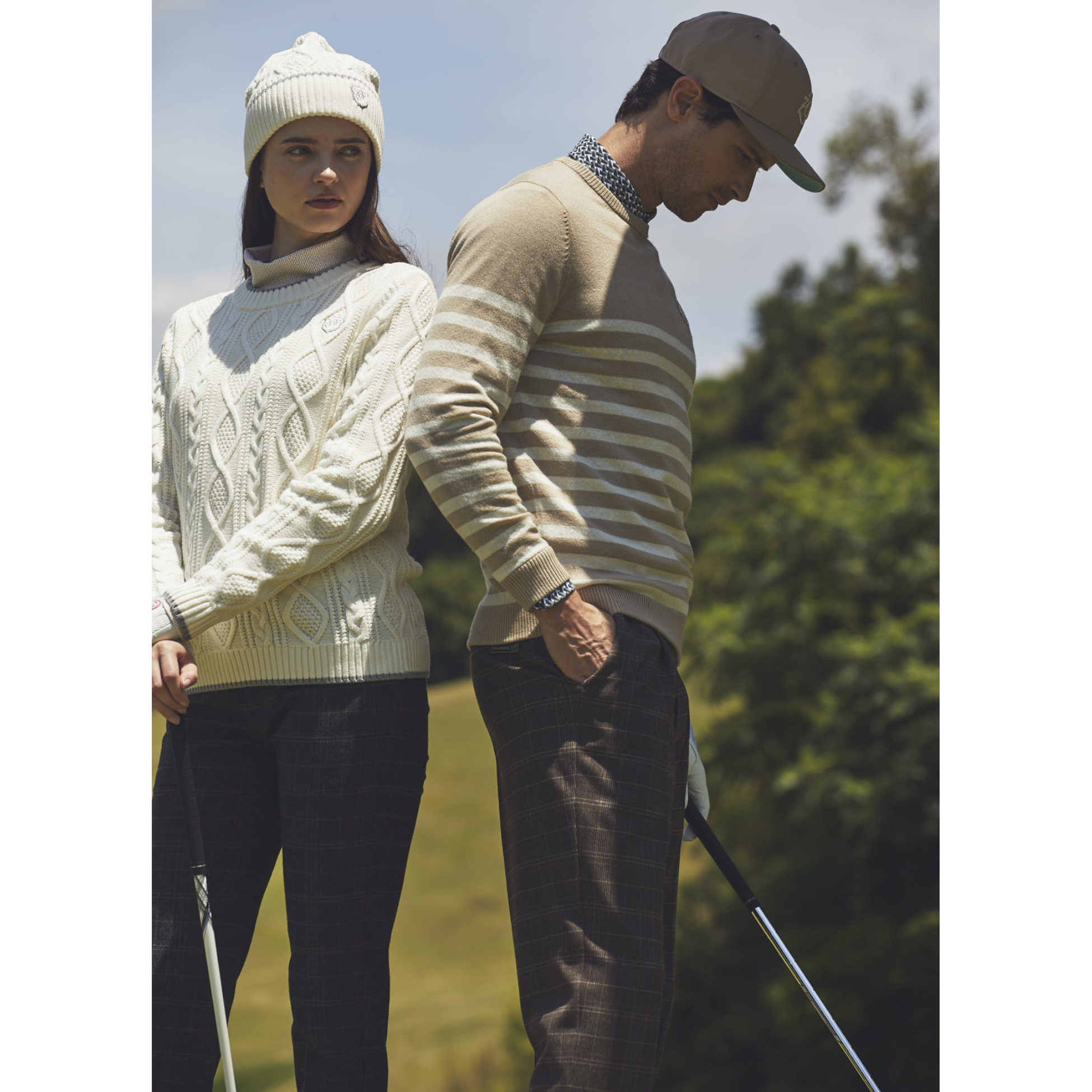 Men's Holiday Striped Long Sleeve Sweater in Navy