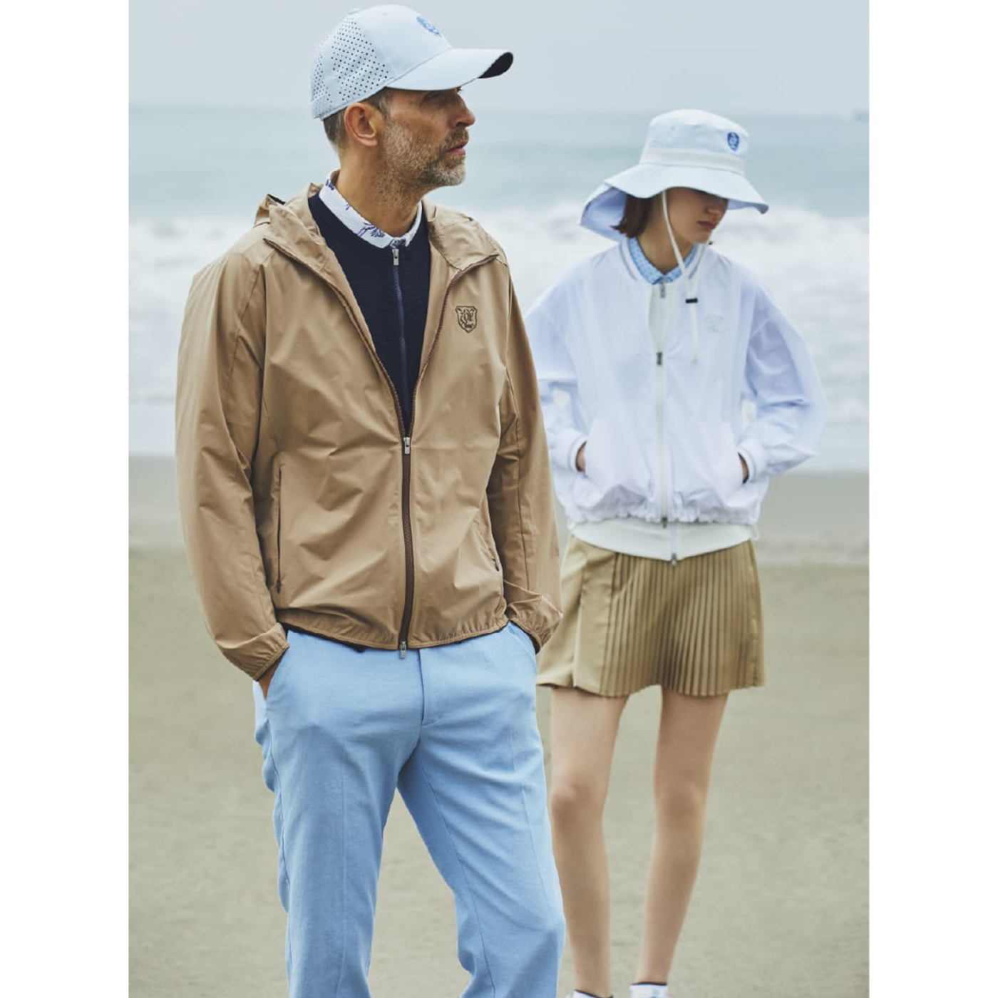 MEN PrimeFlex撥水ストレッチ フードブルゾン ベージュ