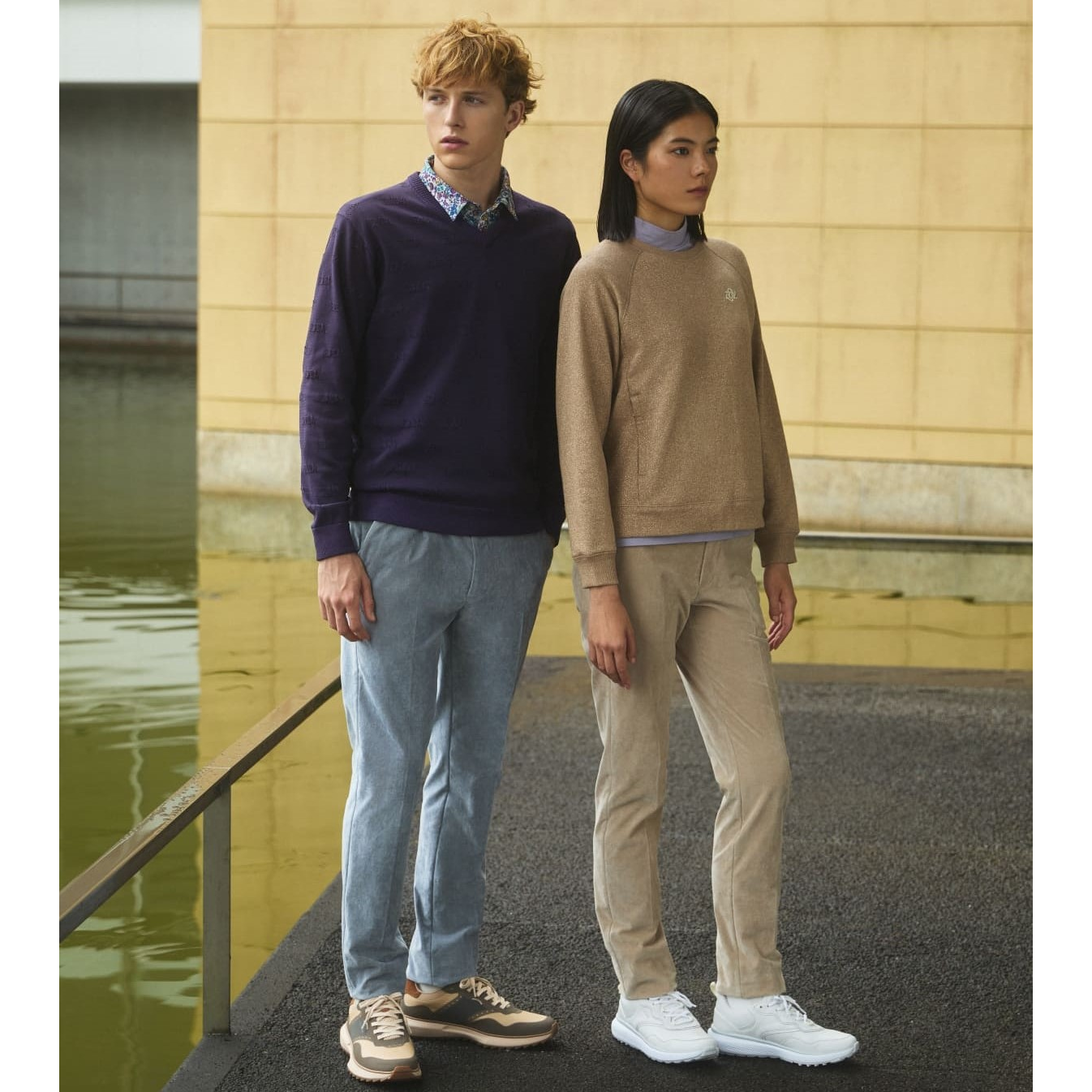 MEN ZOYアイレット天竺プレーティング 長袖セーター グレープ