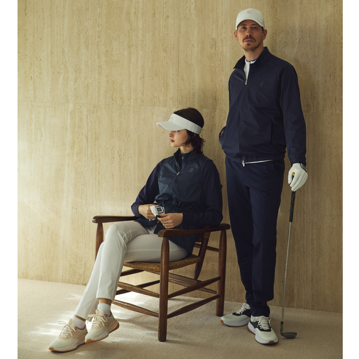 MEN バックパイルサテンストレッチ ロングパンツ エッグプラント