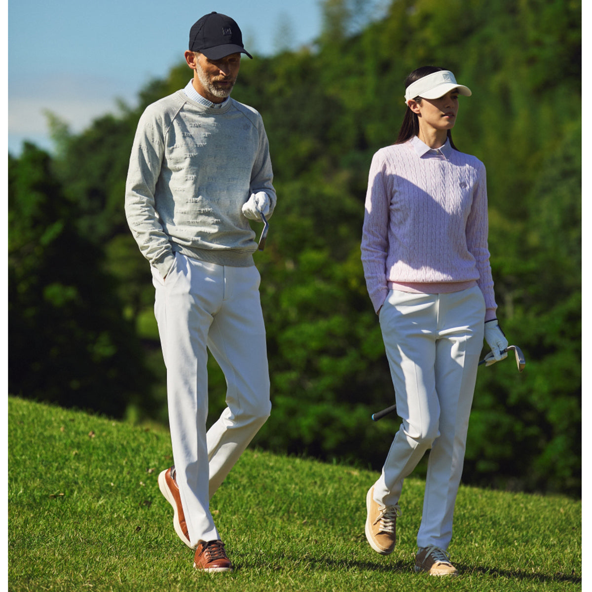 MEN ZOYリンクス 長袖セーター ライトグレー