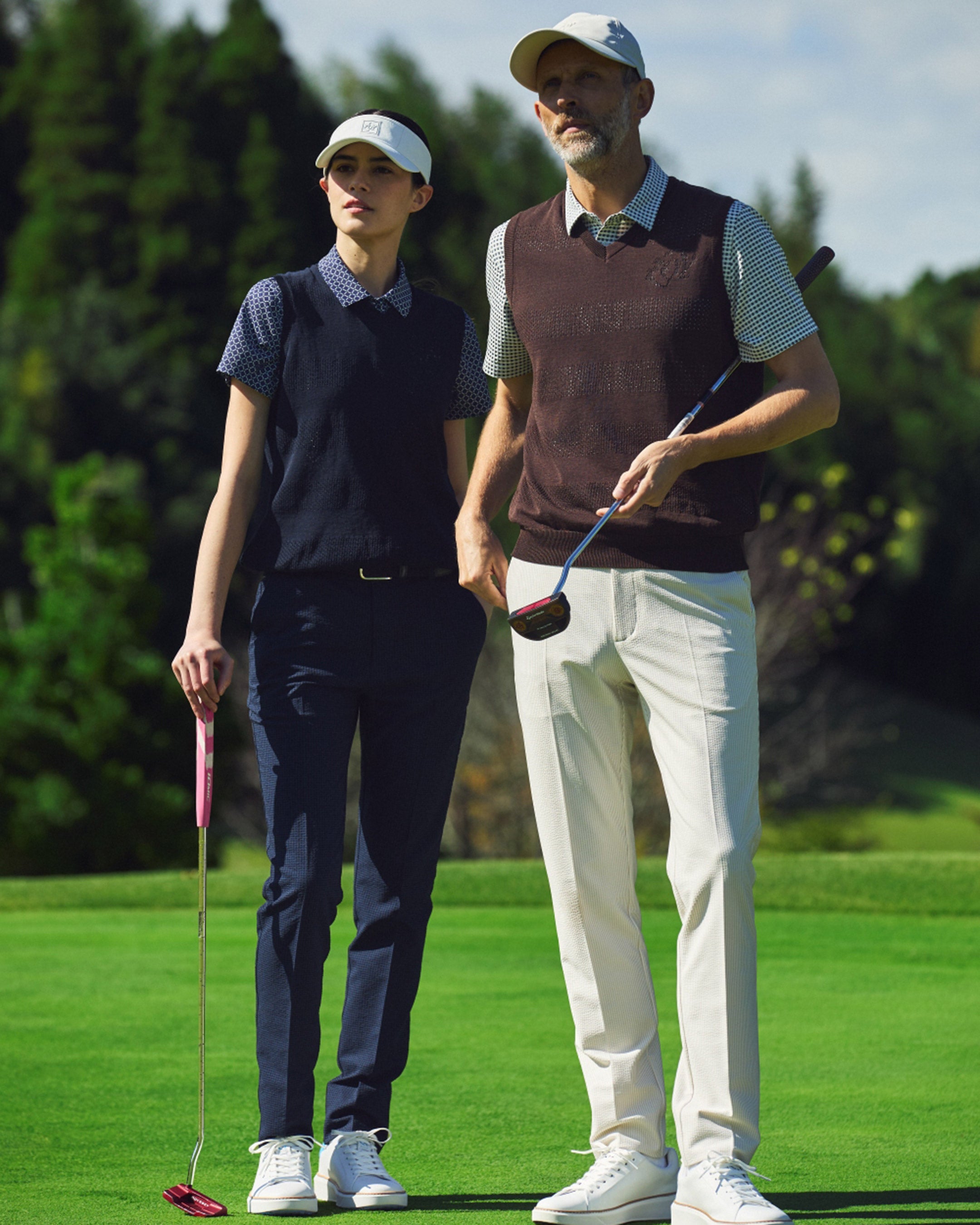 WOMEN ステッチメッシュPT 半袖シャツ ネイビー