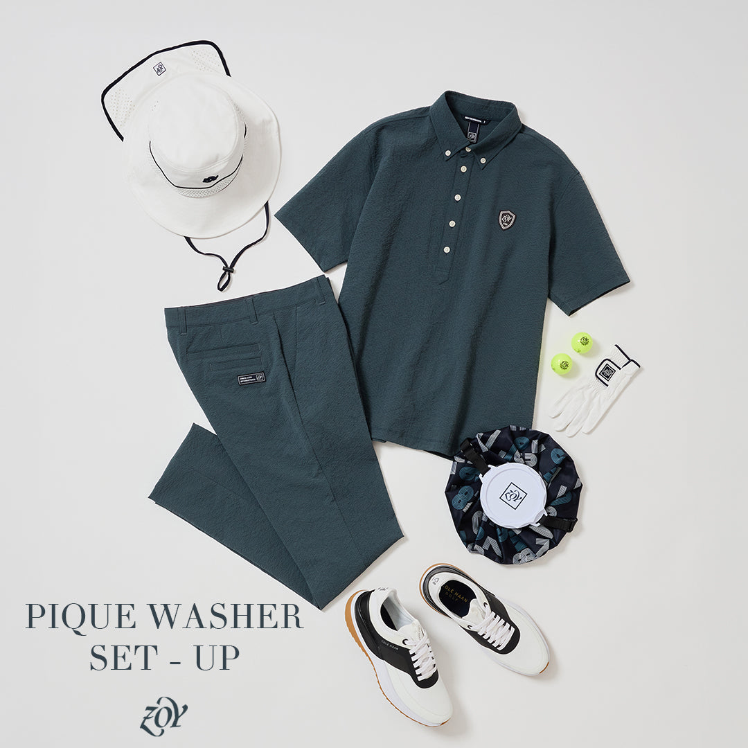 【NEW ARRIVALS - ZOY SUMMER COLLECTION】さりげない表情が、夏の装いに「品格」を添える。細やかな凹凸が織りなすピケワッシャー素材を使用した半袖シャツが登場。ZOYが描くサマースタイルを、あなたにも