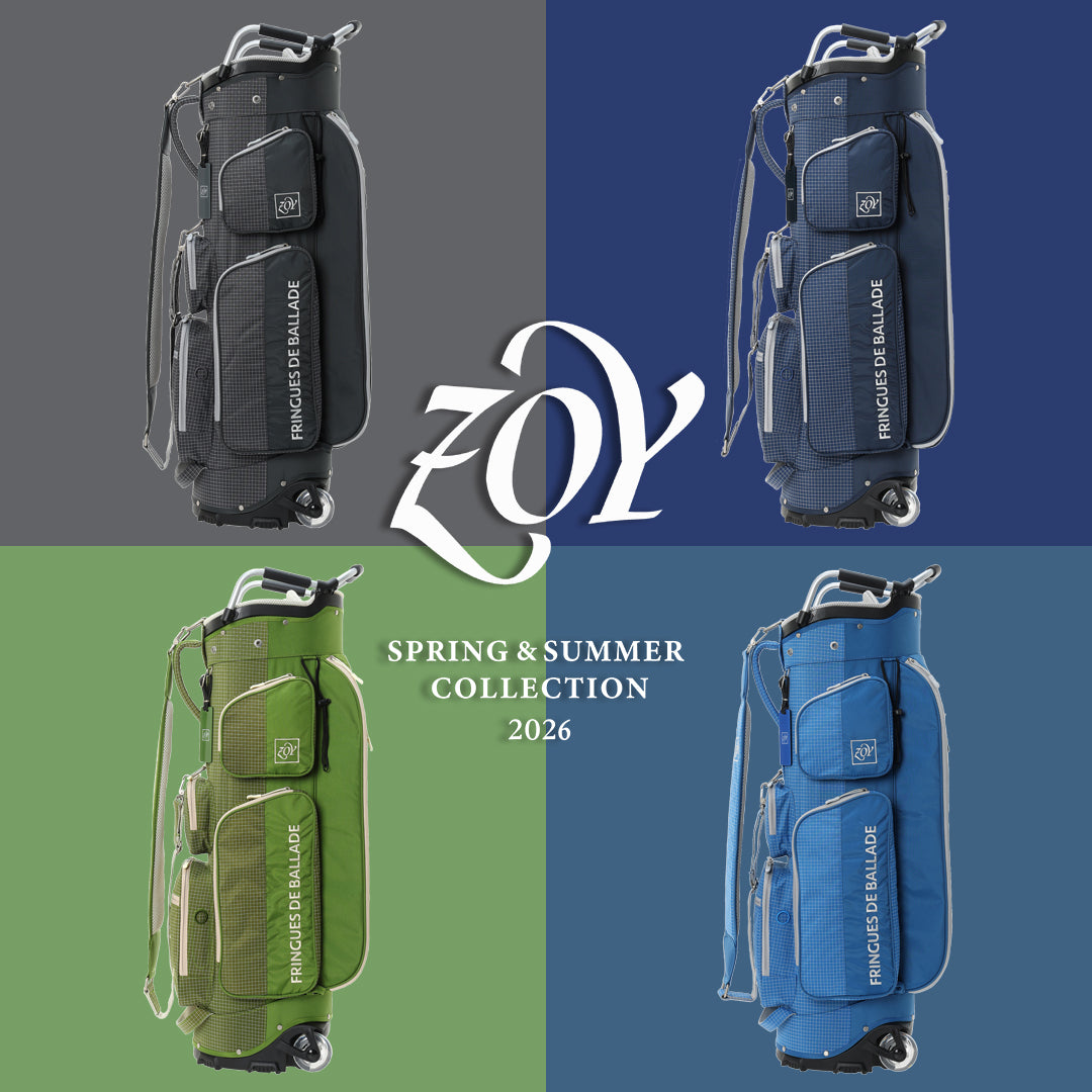 【通常販売開始／TWO WHEEL CADDIEBAG】ZOYのフラッグシップモデル -  二輪キャスター搭載キャディバッグ。新たにリリースされた4つの新色の通常販売が解禁。重量・素材・操作性。ZOYはこの夏、キャディバッグの基準を、ワンステージ上に引き上げる。