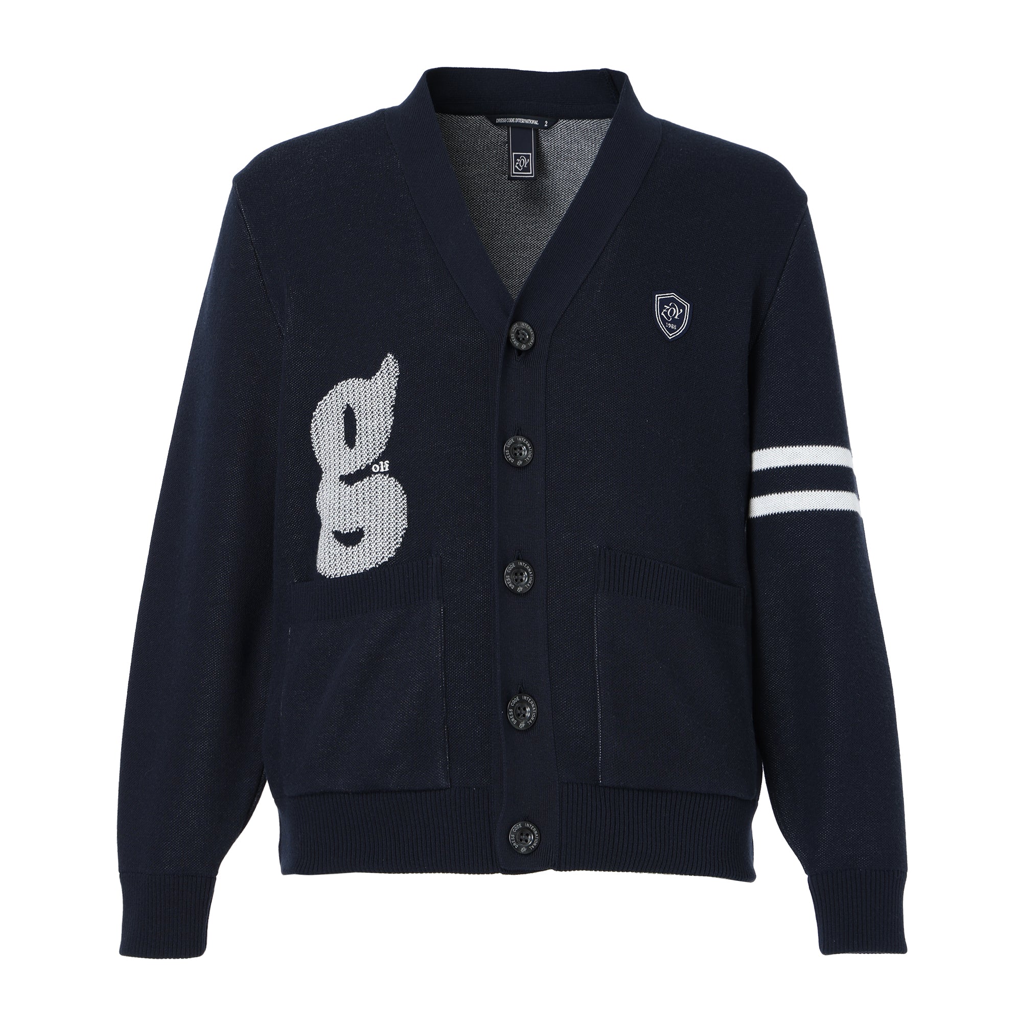 MEN レターWJQ カーディガン ネイビー