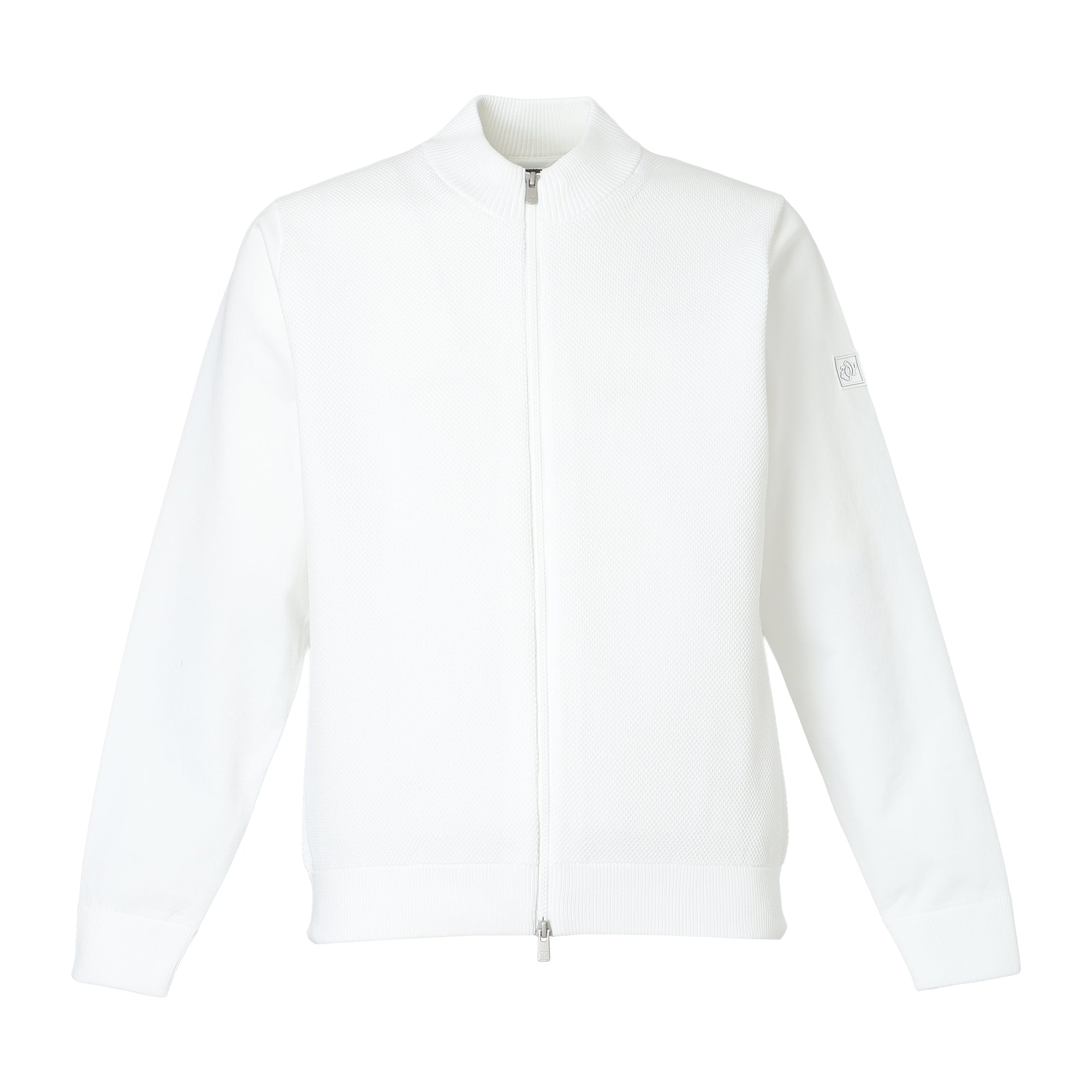 MEN ポリエステルストレッチニット ブルゾン ホワイト