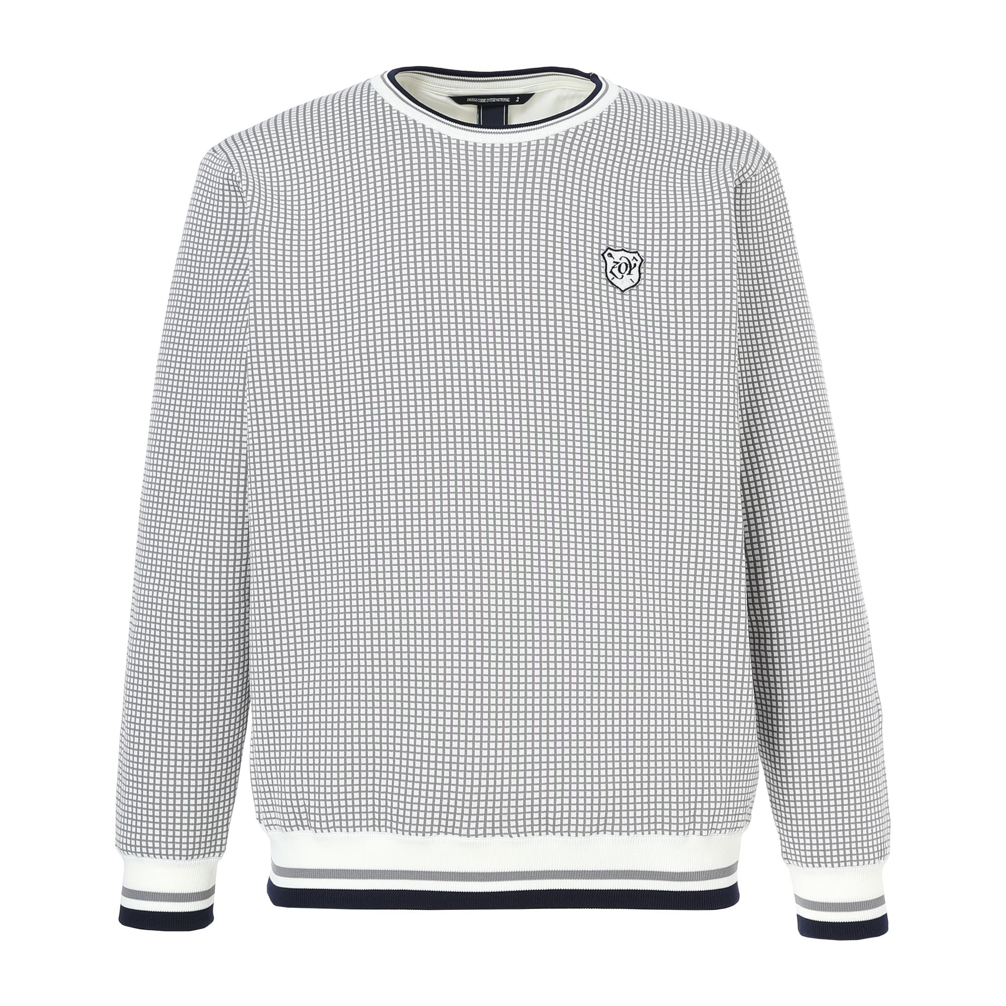 MEN グラフチェックWJQ 長袖セーター ホワイト