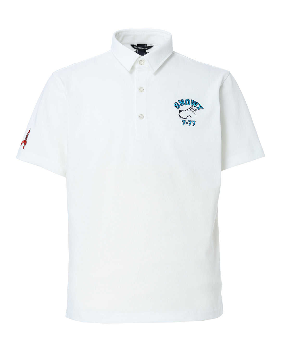【 TINTIN × ZOY 】MEN リサイクルクアトロセブン 鹿の子 半袖ポロシャツ ホワイト