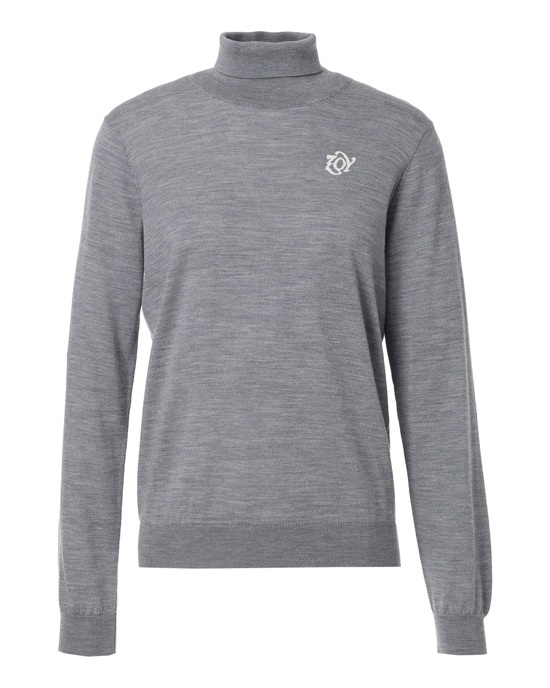 WOMEN エクストラファインメリノウール 天竺編み長袖タートルセーター ヘザーグレー