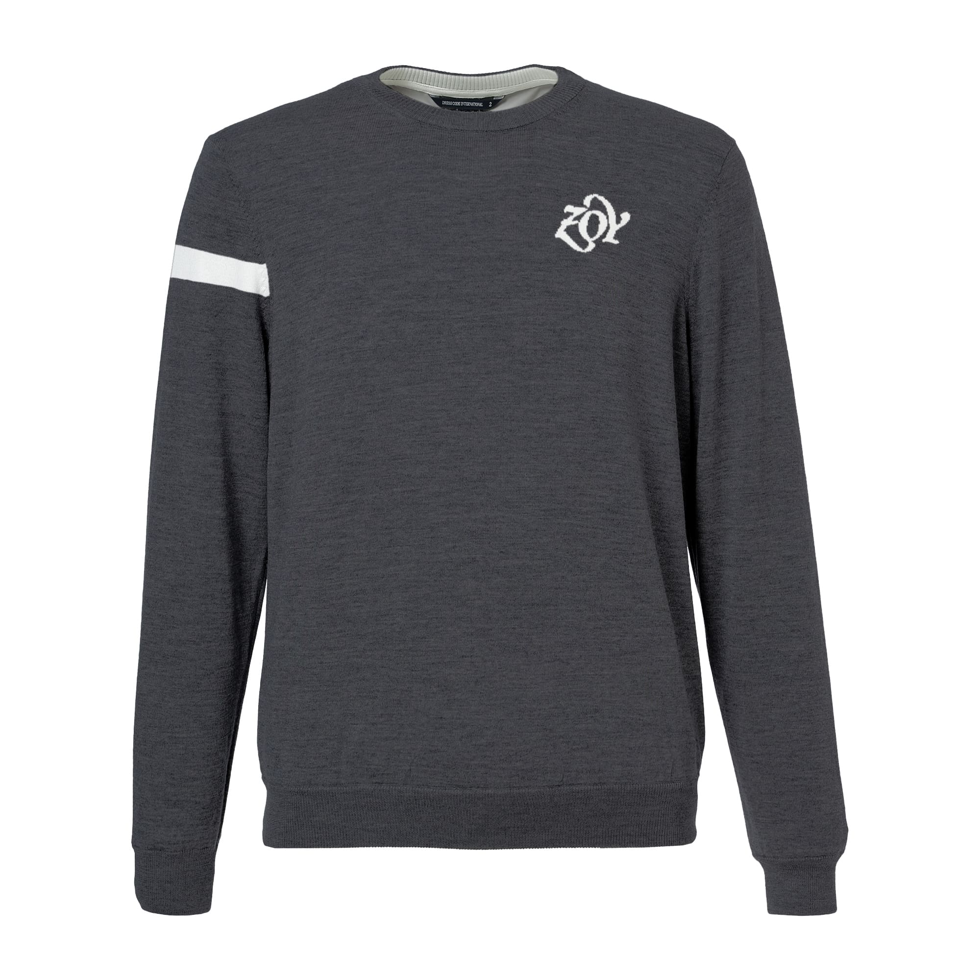 UNISEX ウォッシャブルキャッシュウール天竺 裏付きセーター チャコール