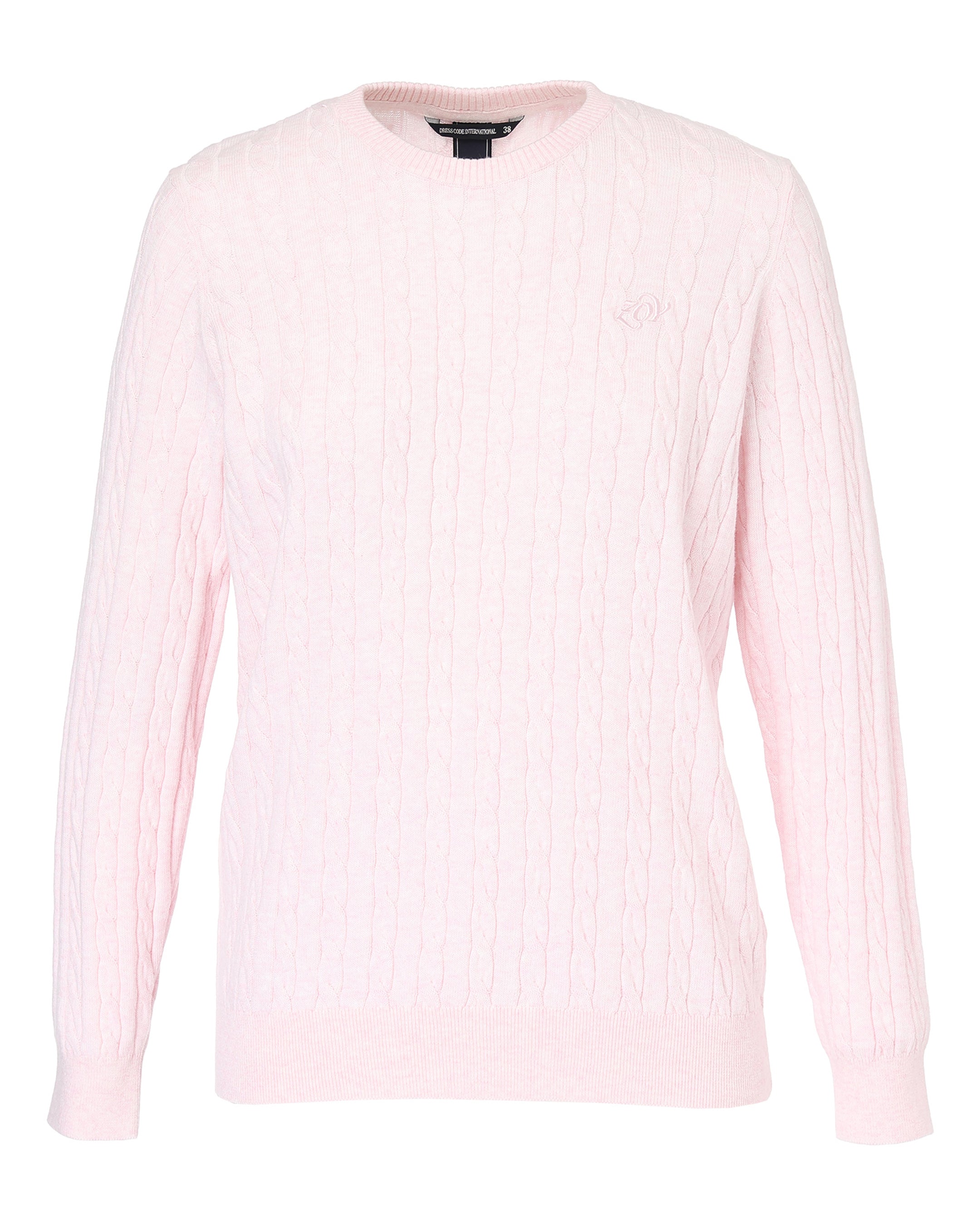 WOMEN ケーブルニット 長袖セーター ピンク