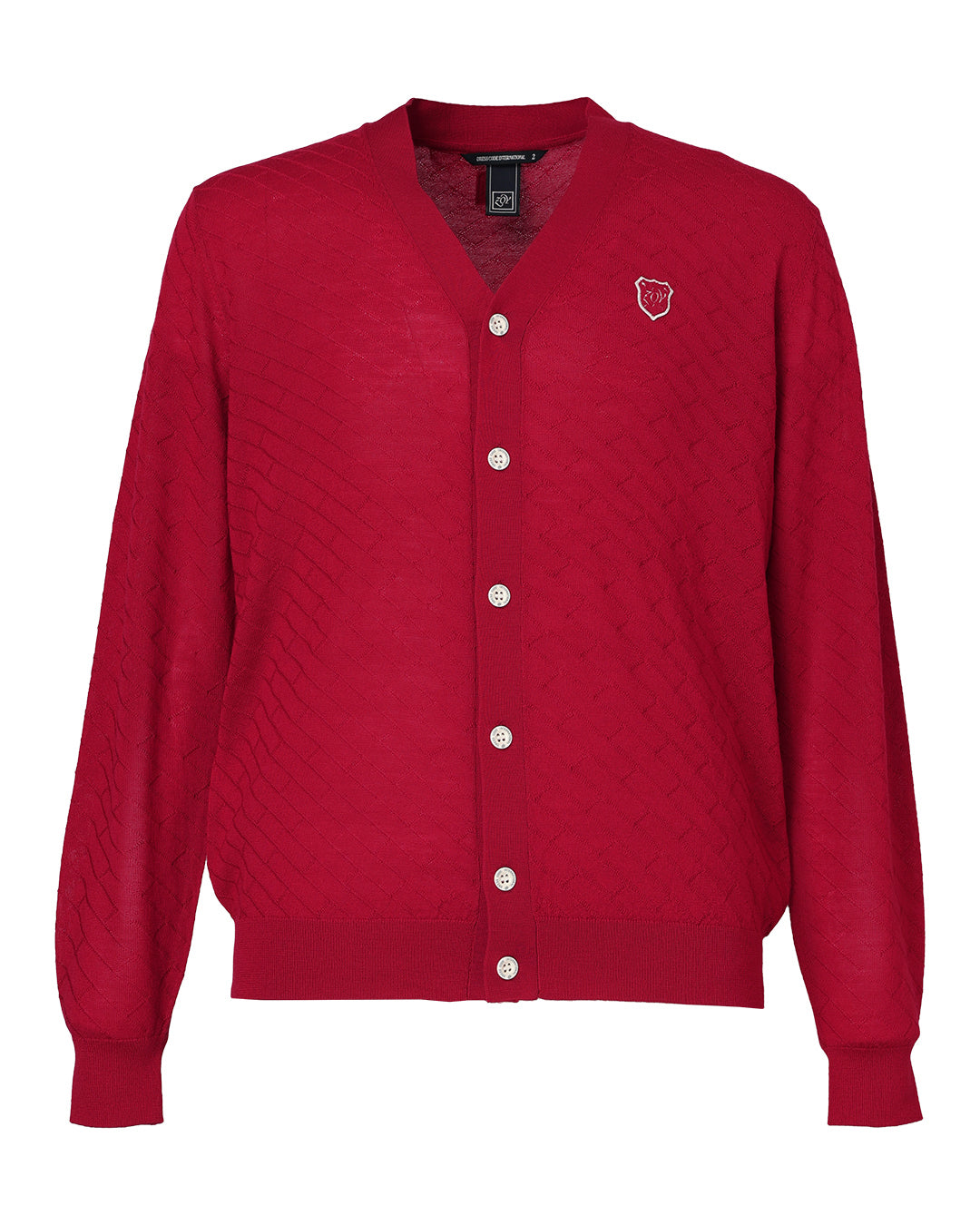 MEN エクストラファインメリノウール ニットカーディガン レッド