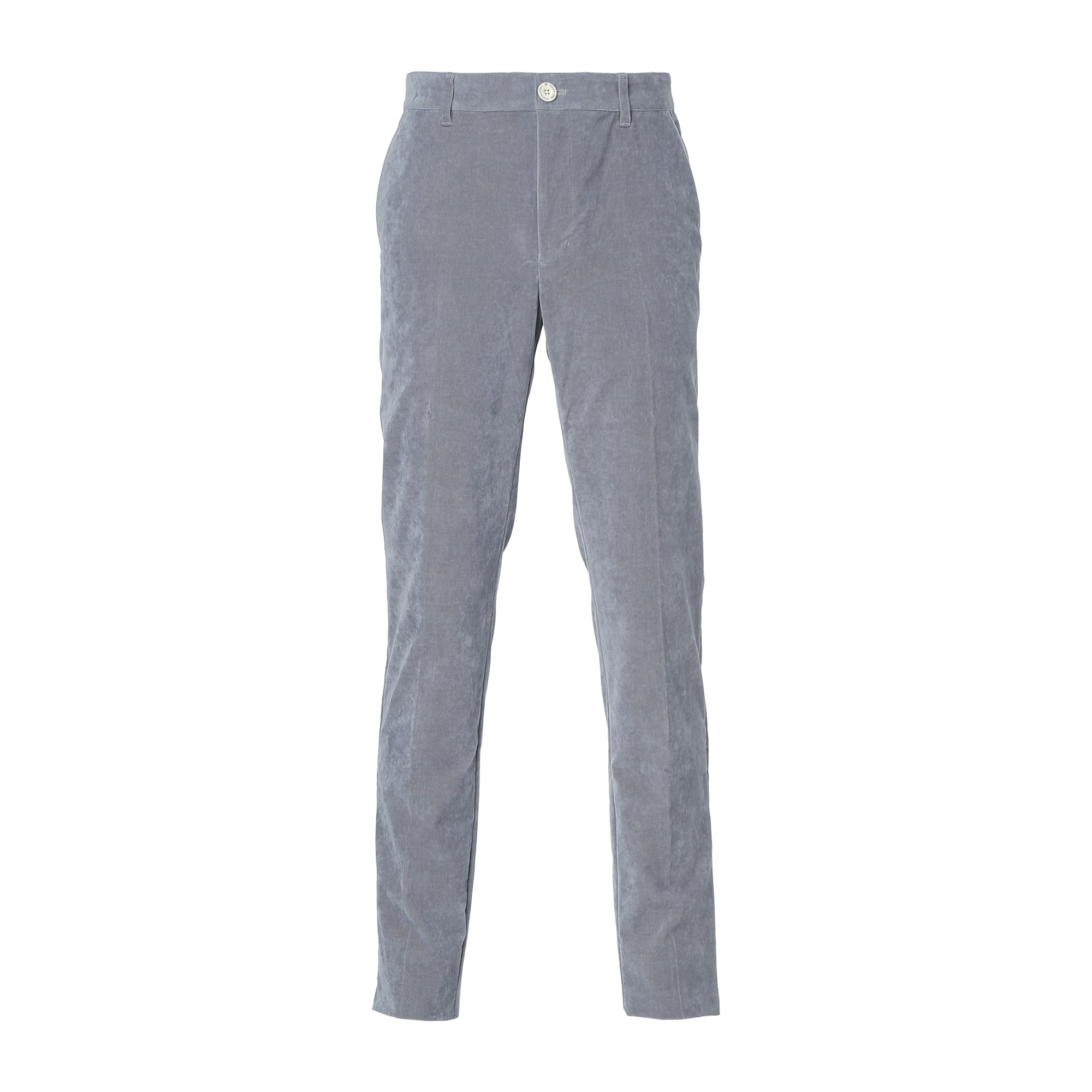 MEN 28W シャンブレーコール ロングパンツ スモークブルー
