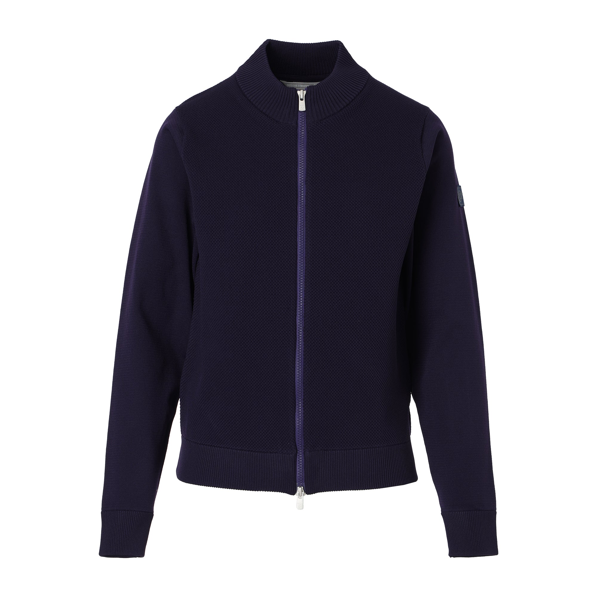 WOMEN ポリエステルストレッチニット ブルゾン エッグプラント