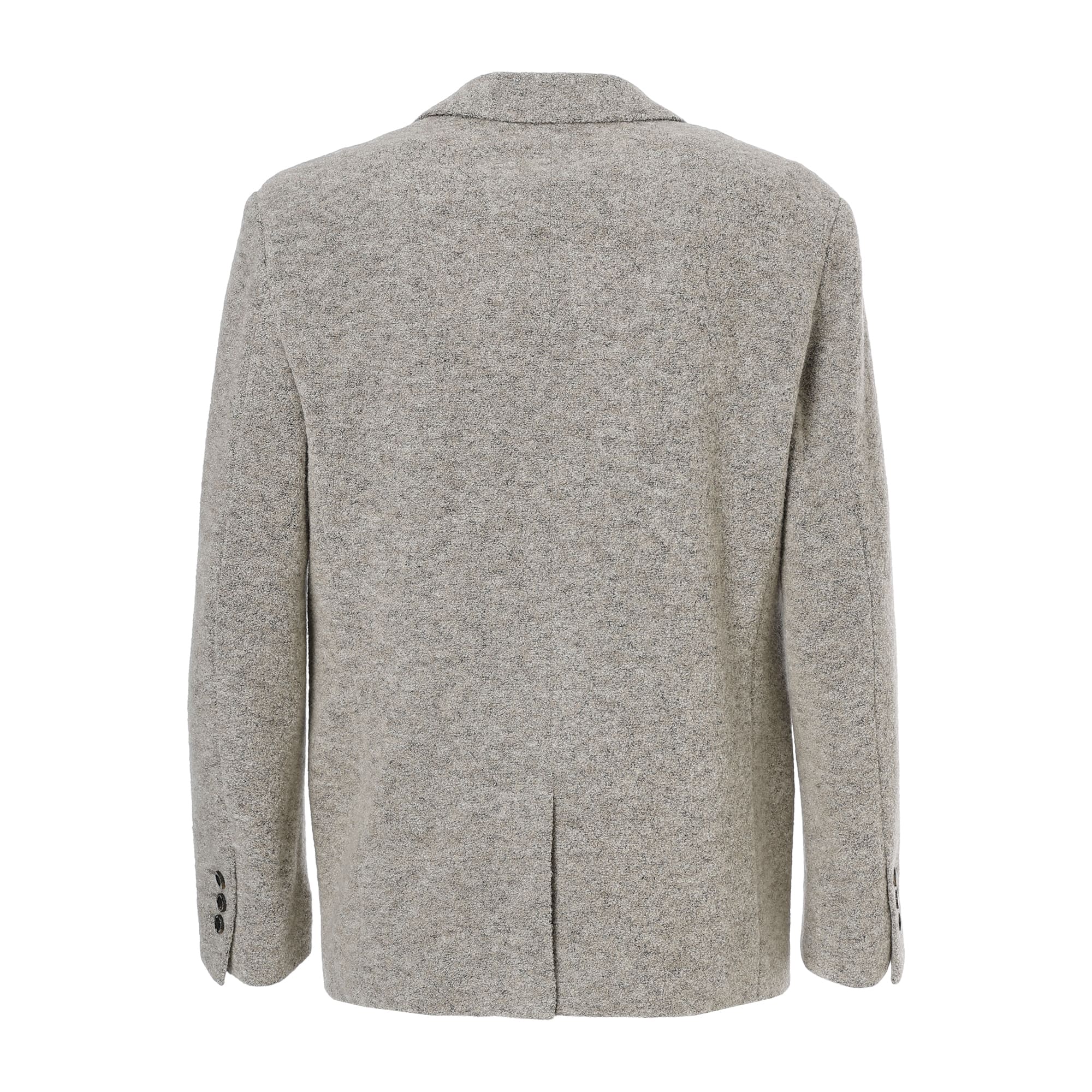 MEN WOOL RING KNIT ジャケット グレージュ
