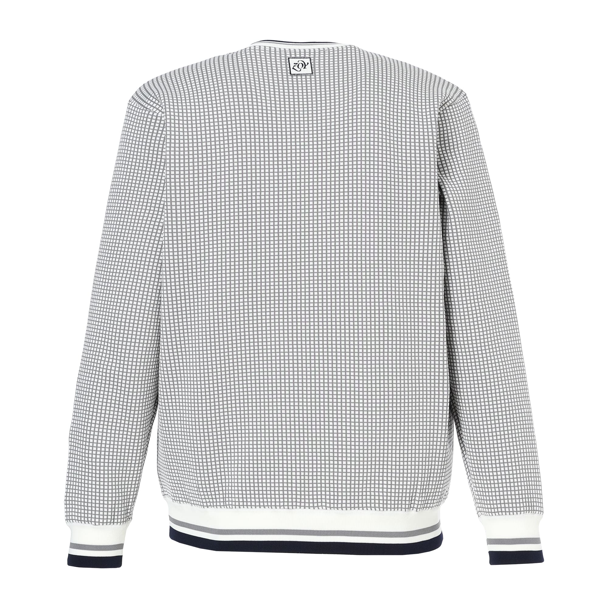 MEN グラフチェックWJQ 長袖セーター ホワイト