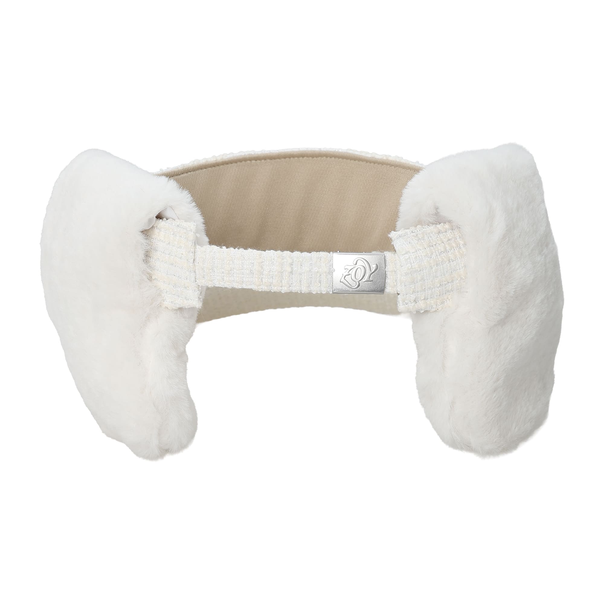 WOMEN 耳当て付きツイードバイザー ホワイト