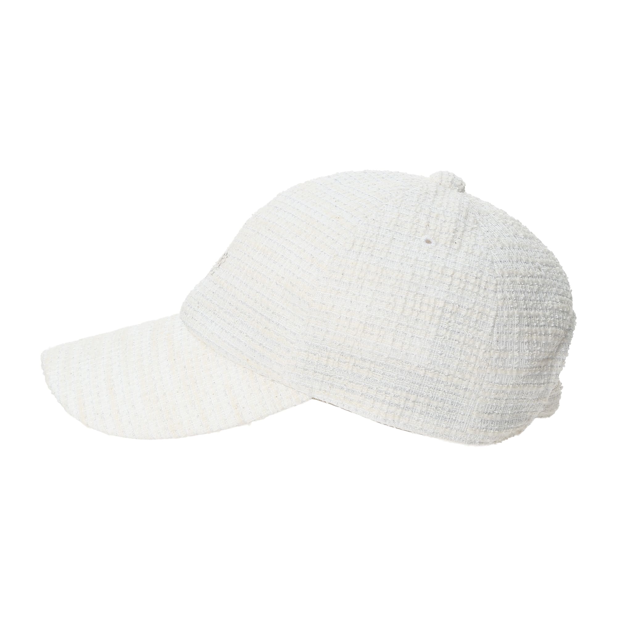 WOMEN シュシュ付きツイードキャップ ホワイト
