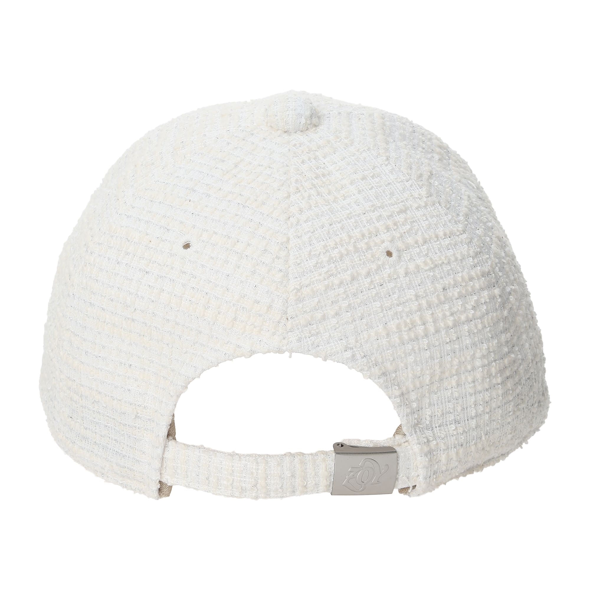 WOMEN シュシュ付きツイードキャップ ホワイト