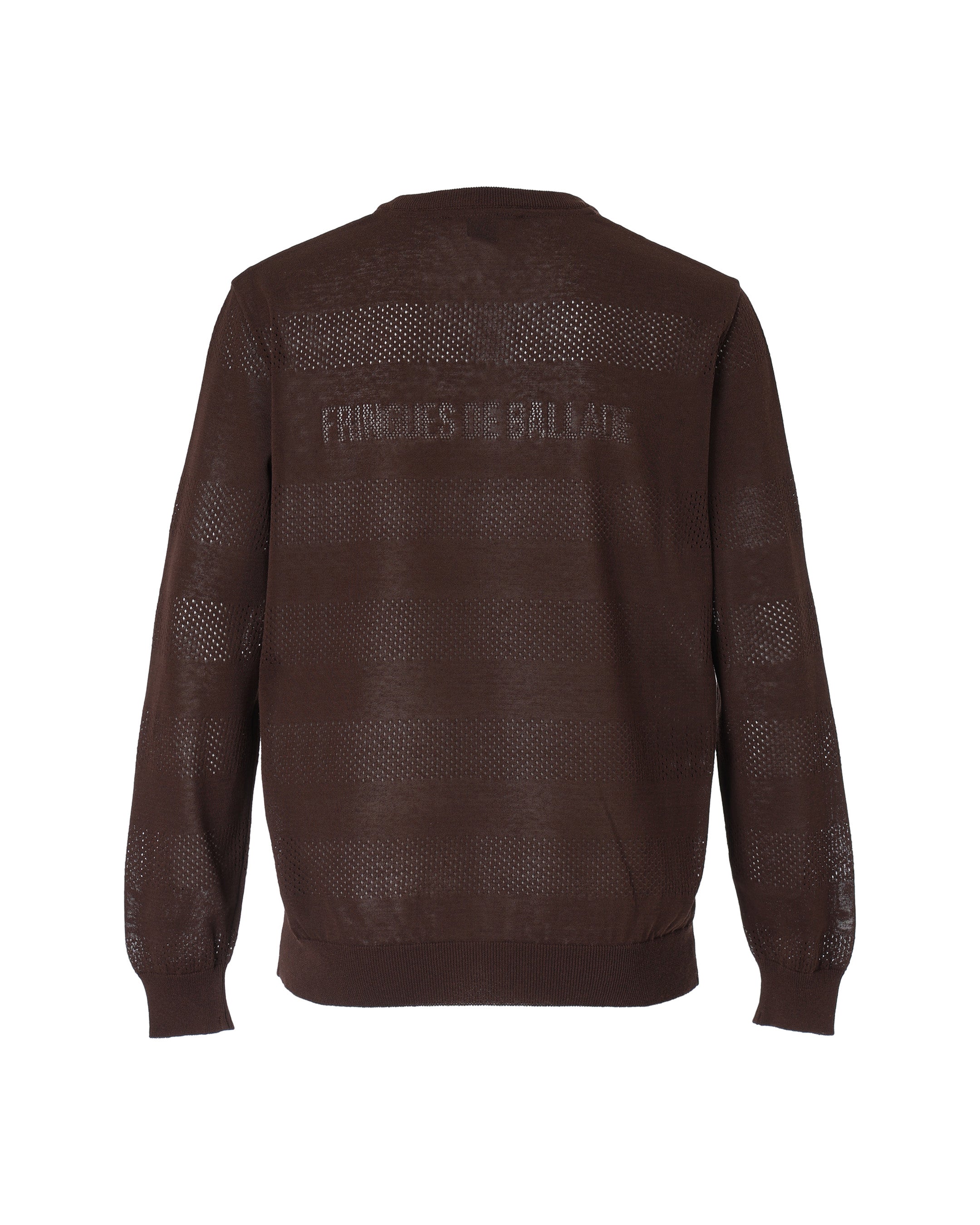 d*3様 YOKE メッシュボーダーニットポロ　ブラウン YOKE（ヨーク） Border Mesh Knit Skipper Polo Shirt（ボーダー