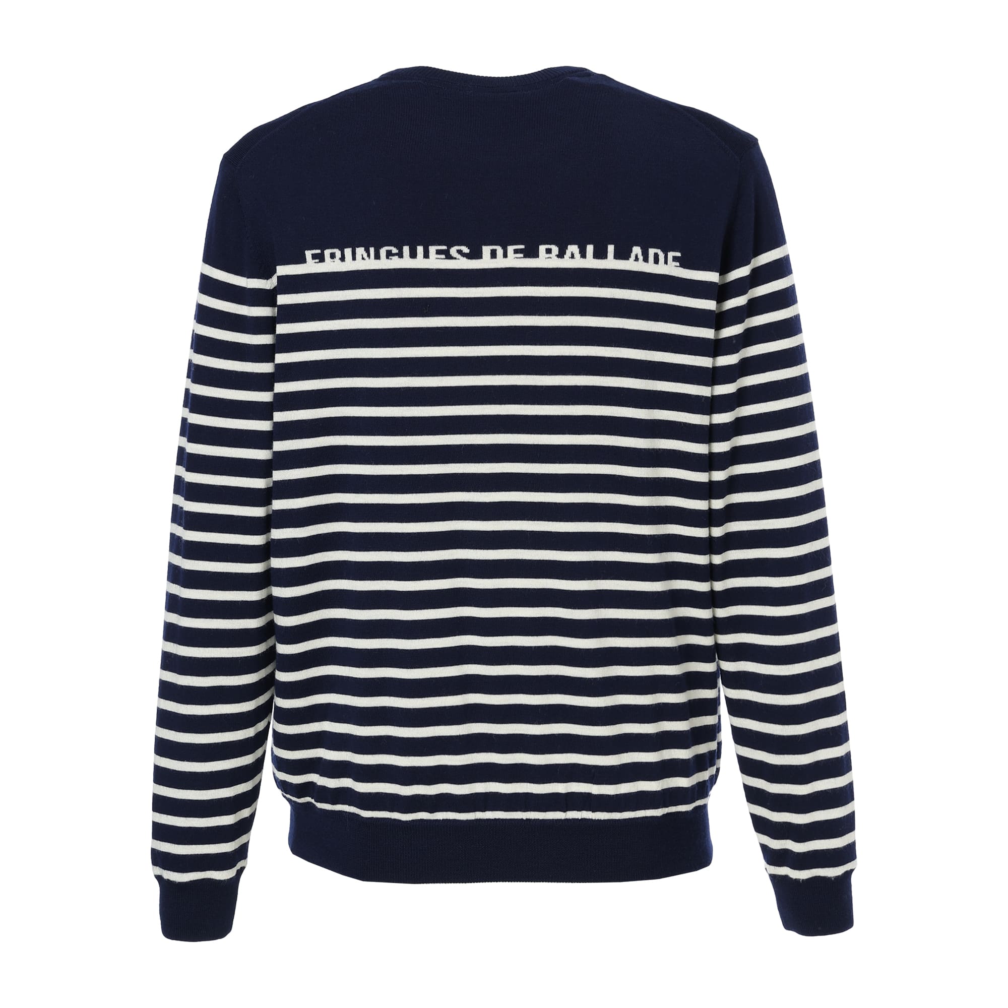 UNISEX ウォッシャブルキャッシュウール天竺 裏付きセーター ネイビー