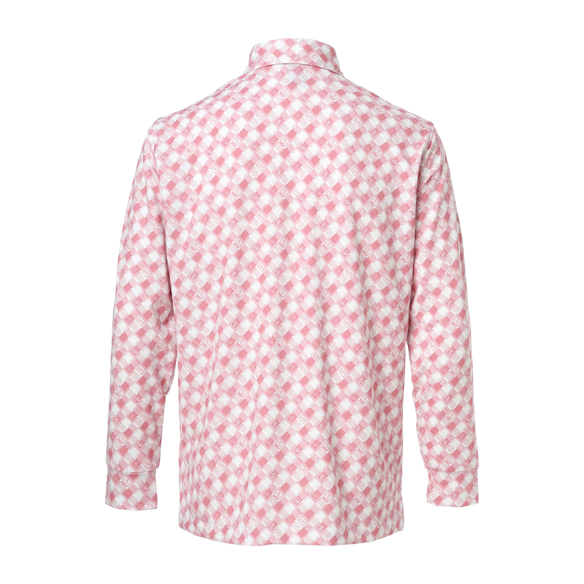 Munsingwear ロゴ 総柄 プリント 長袖 ジップアップ 3L ストレッチ ロゴ総柄プリント長袖ポロシャツ(長袖シャツ