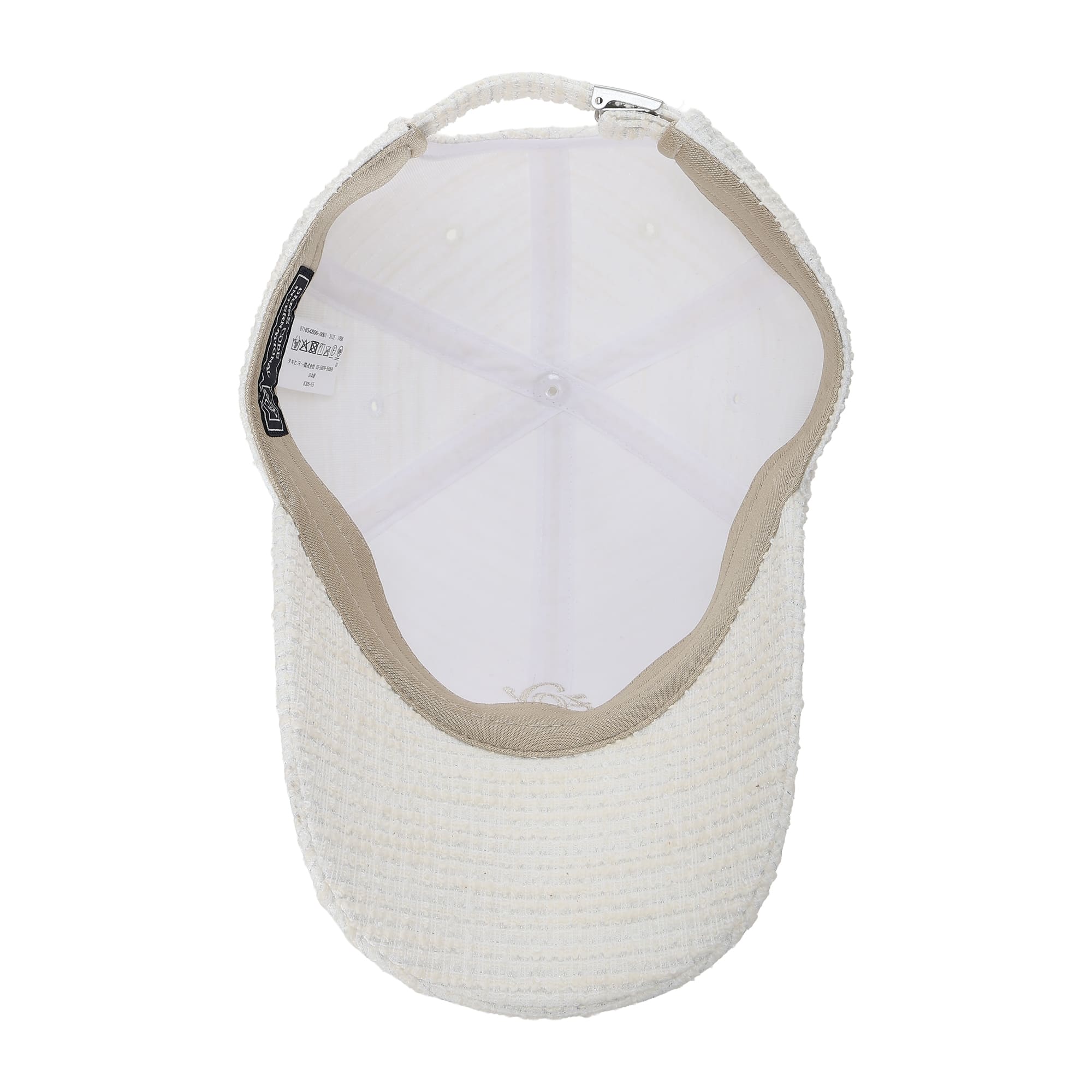 WOMEN シュシュ付きツイードキャップ ホワイト