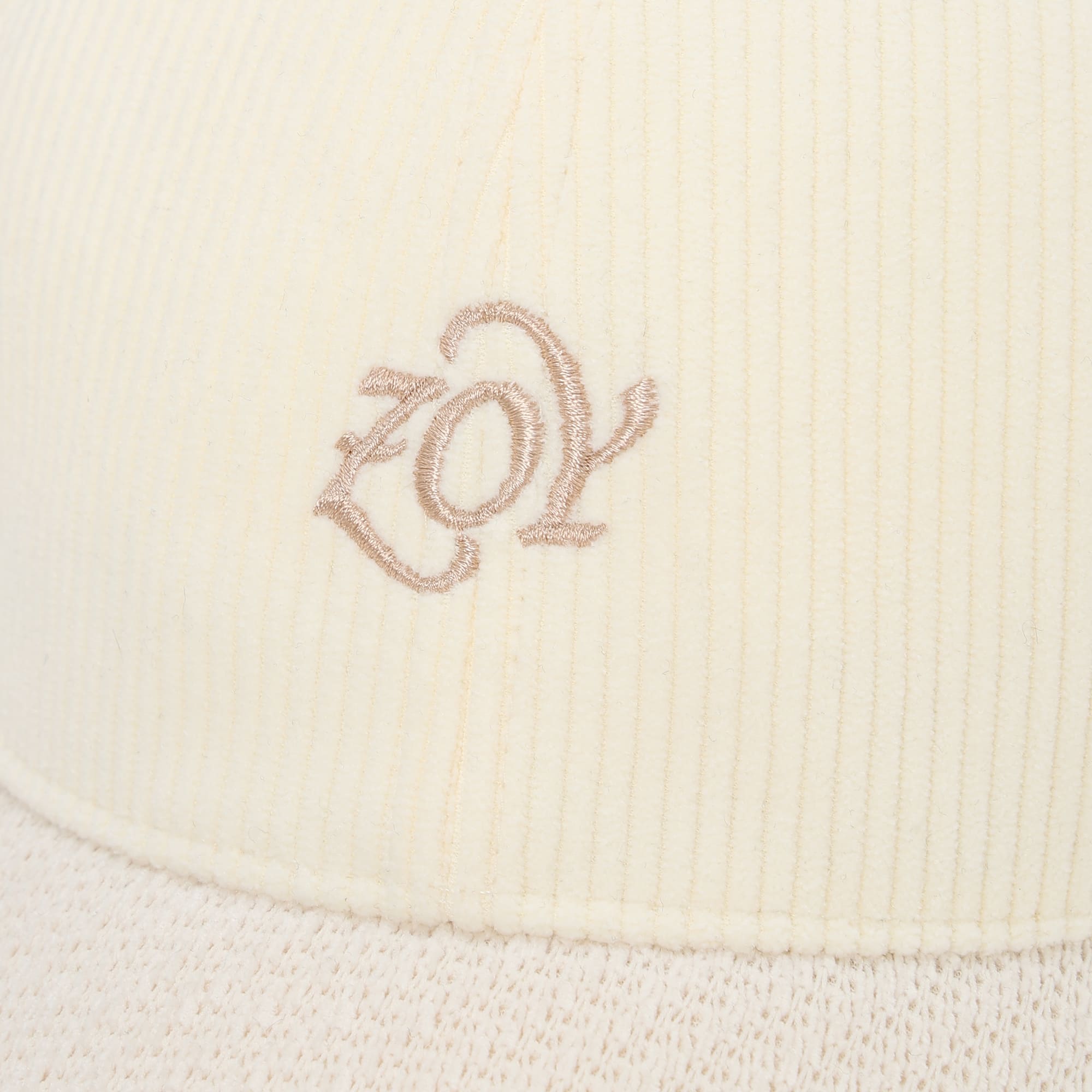 UNISEX コーデュロイコンビキャップ クリーム