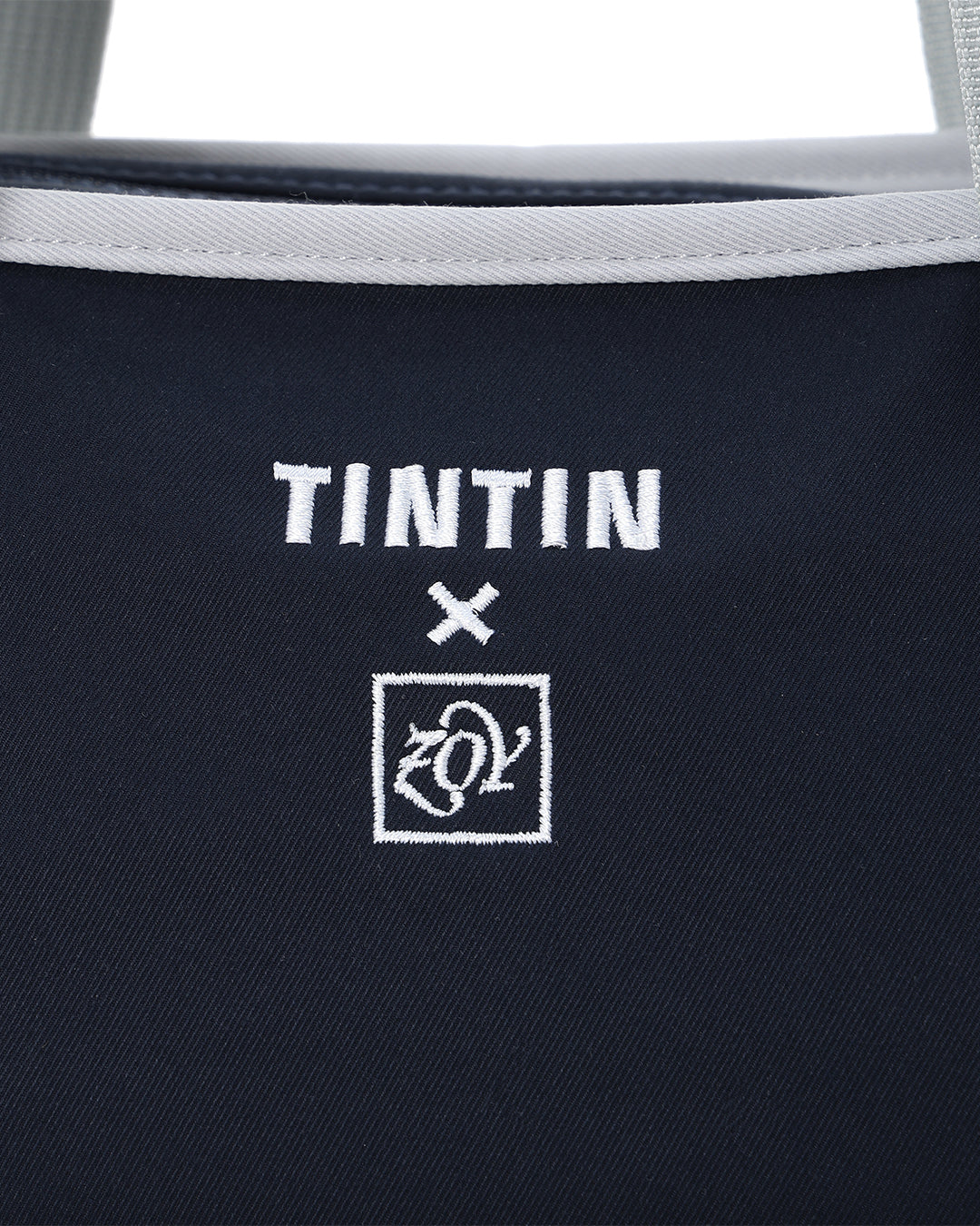 【 TINTIN × ZOY 】 UNISEX ツイルビッグトートバッグ ネイビー