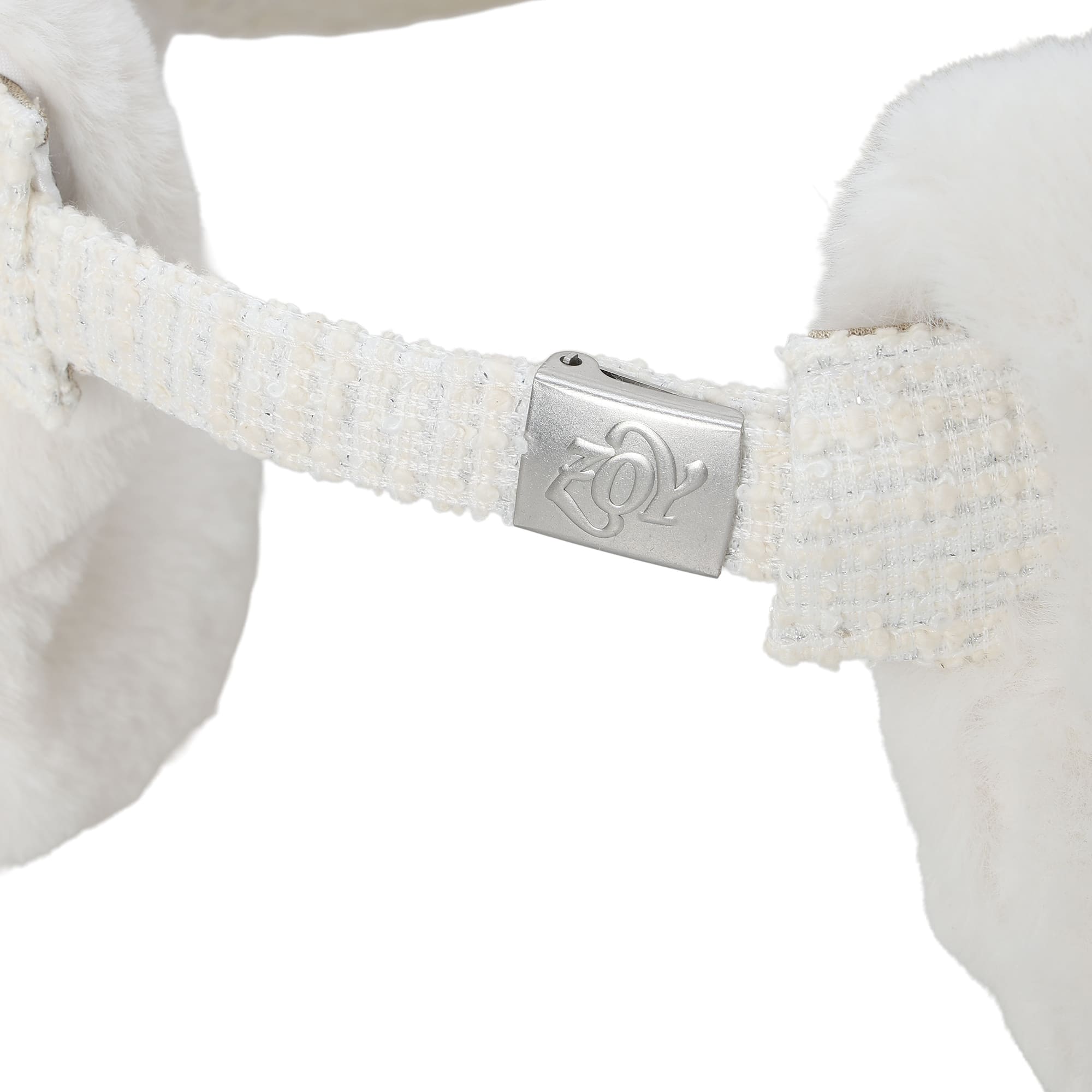 WOMEN 耳当て付きツイードバイザー ホワイト