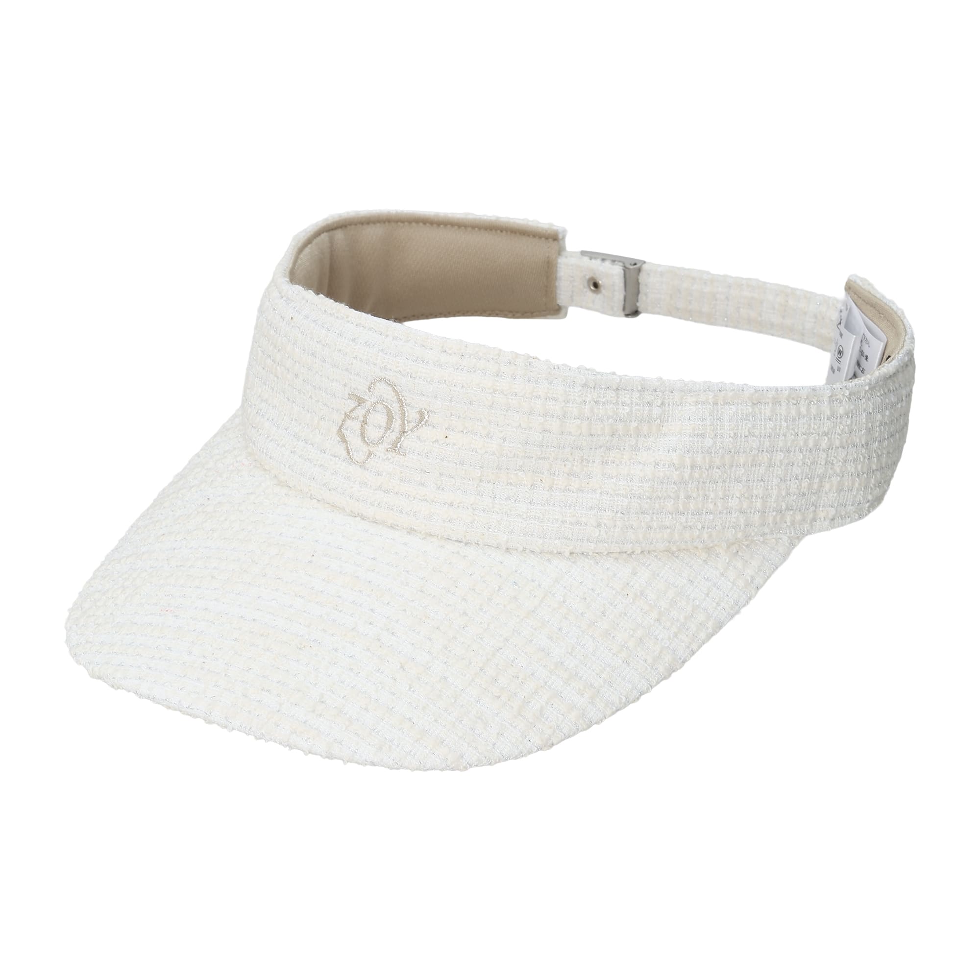 WOMEN 耳当て付きツイードバイザー ホワイト