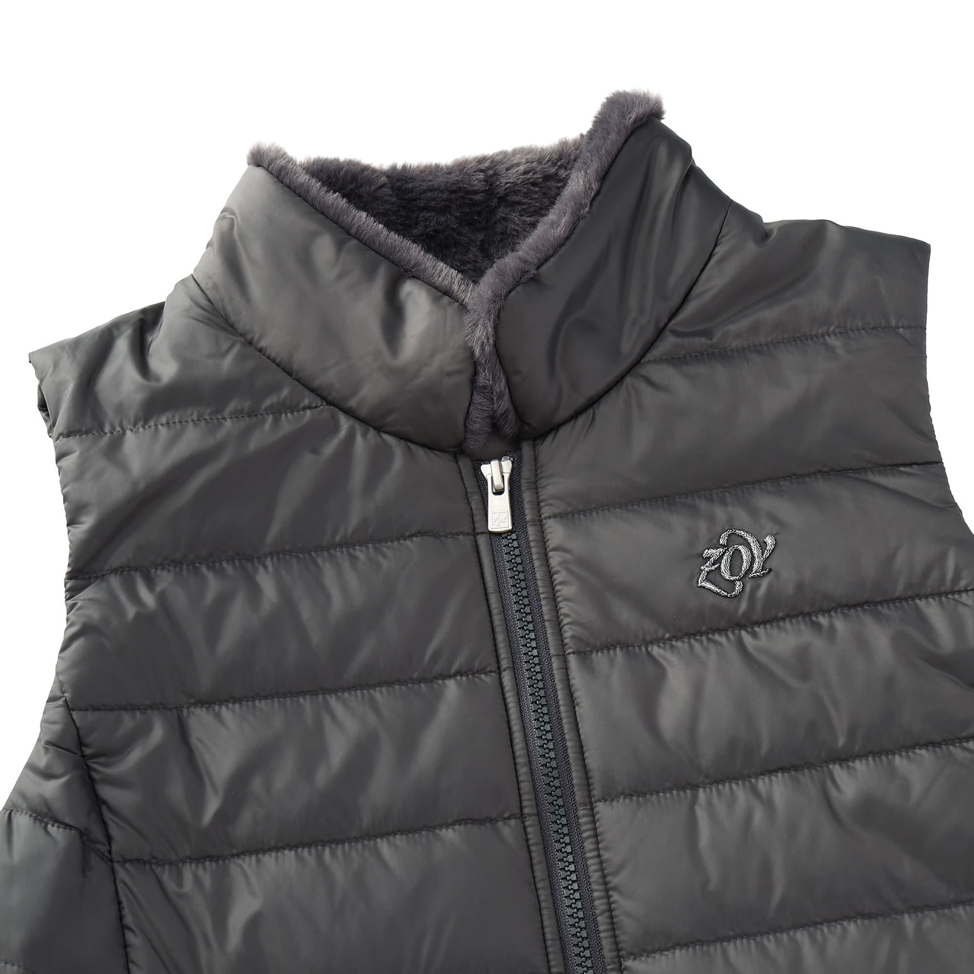 WOMEN ストレッチタフタキルト 中綿ロングベスト ネイビー