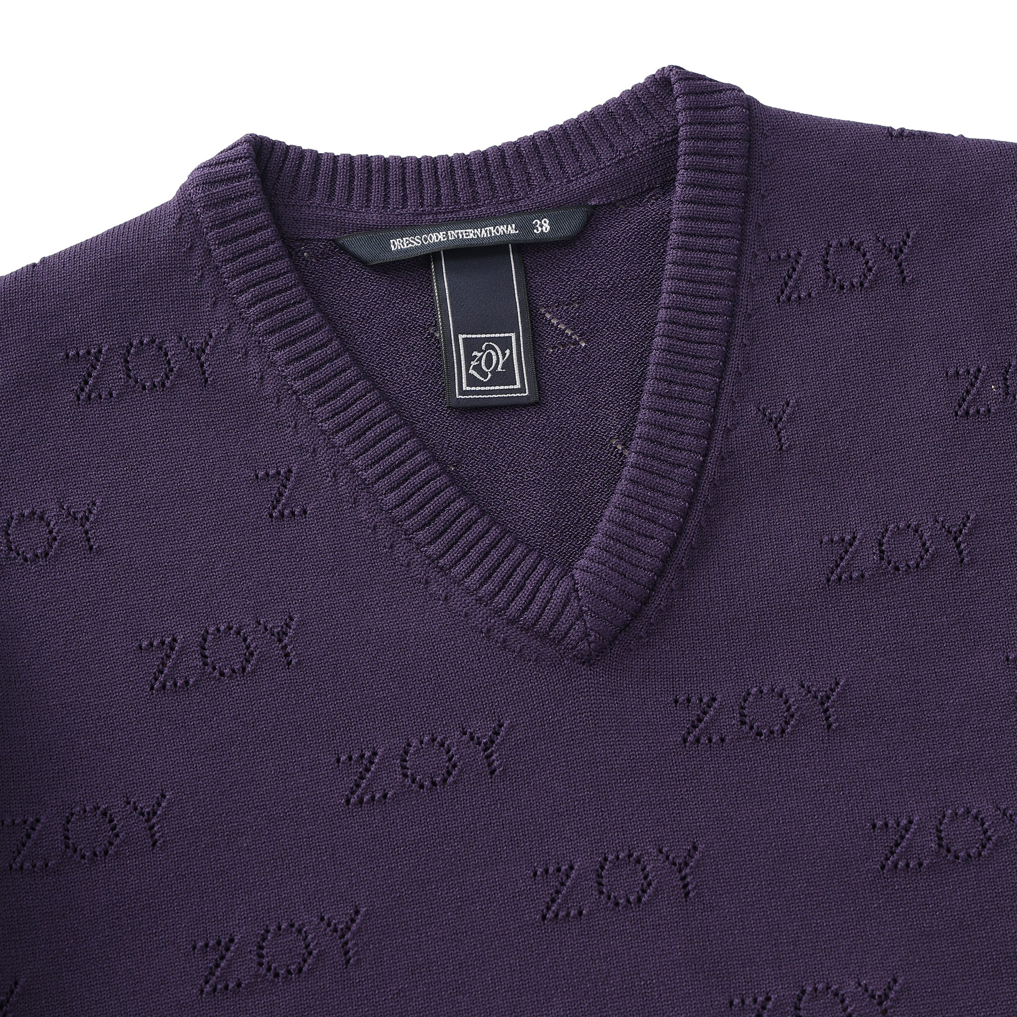 WOMEN ZOYアイレット天竺プレーティング 長袖セーター シルバー杢