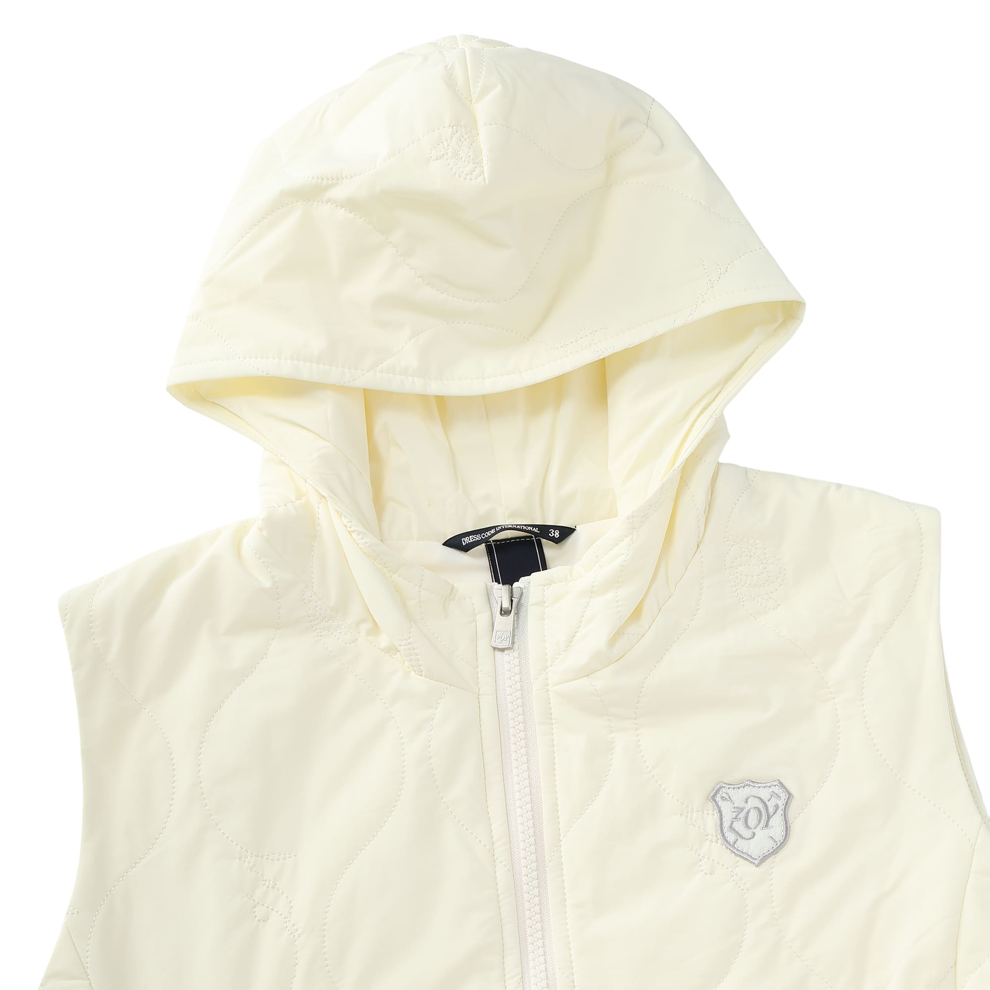 Women's Stretch Taffeta Quilted Padded Hooded Vest, Navy