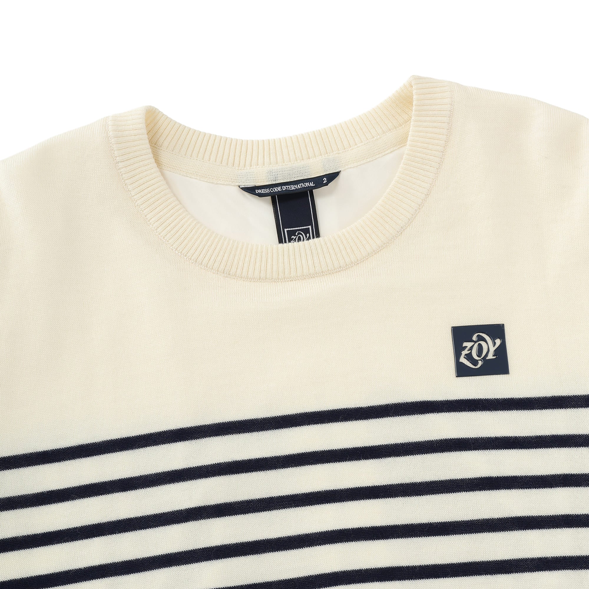 UNISEX ウォッシャブルキャッシュウール天竺 裏付きセーター ネイビー