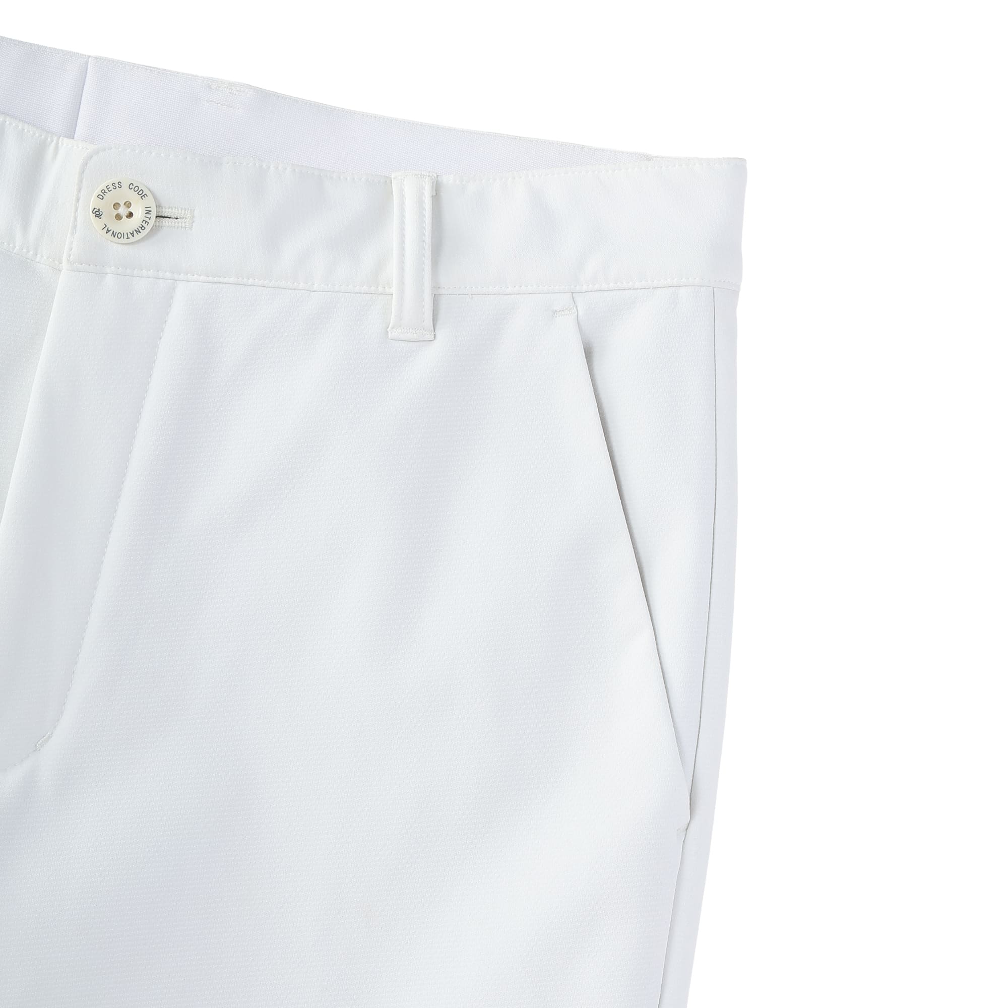 MEN 4WAYストレッチリサイクルPL×バックフリース ロングパンツ ホワイト