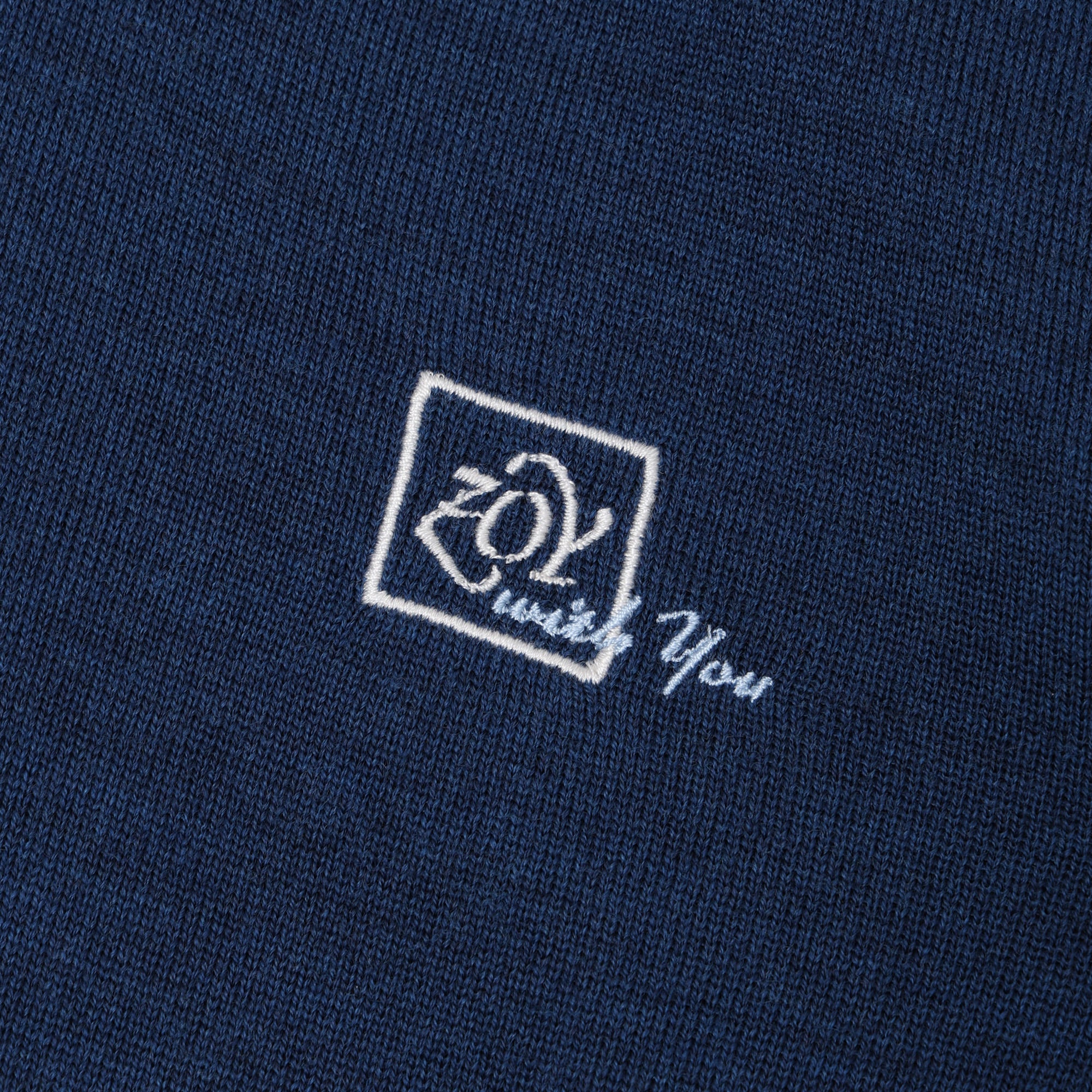 MEN CASHWOOL 長袖セーター(防風裏地付) スレイトブルー