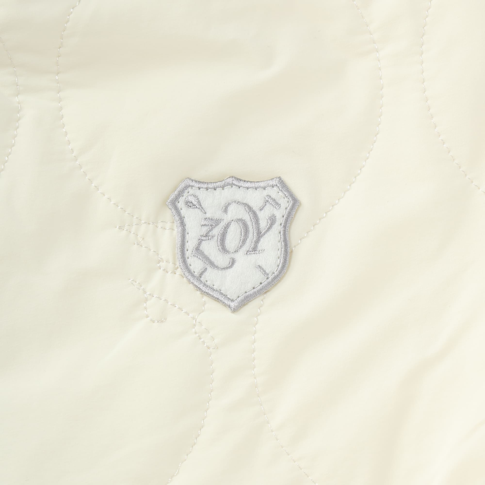 Women's Stretch Taffeta Quilted Padded Hooded Vest, Cream