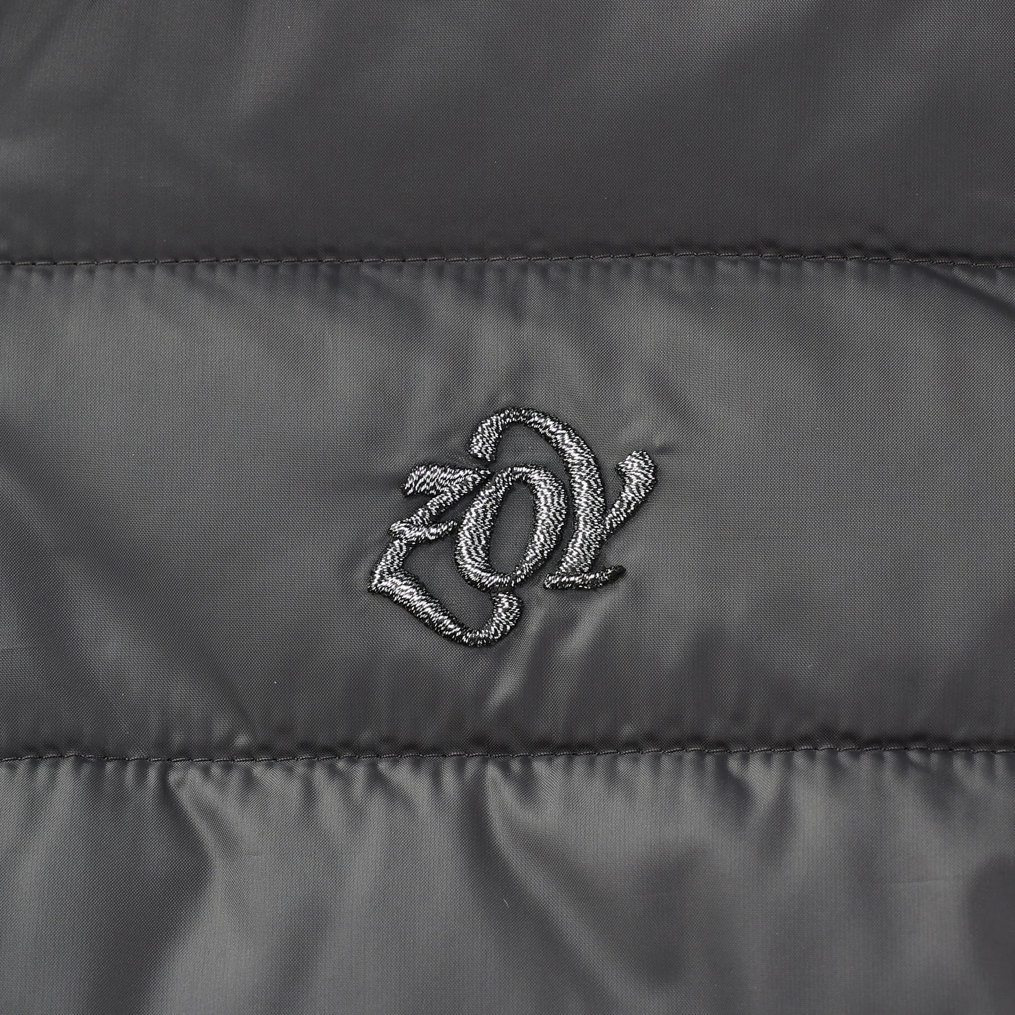 WOMEN ストレッチタフタキルト 中綿ロングベスト チャコール