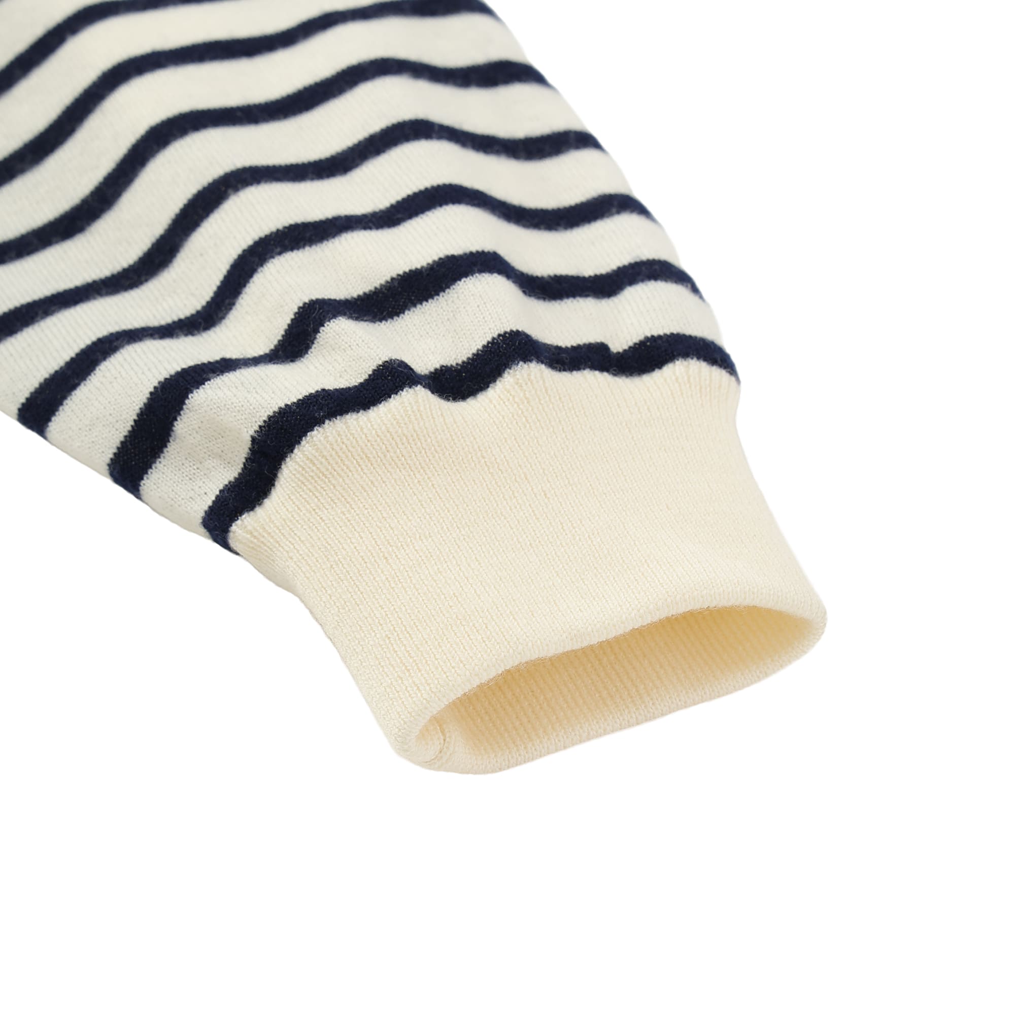 UNISEX ウォッシャブルキャッシュウール天竺 裏付きセーター ホワイト