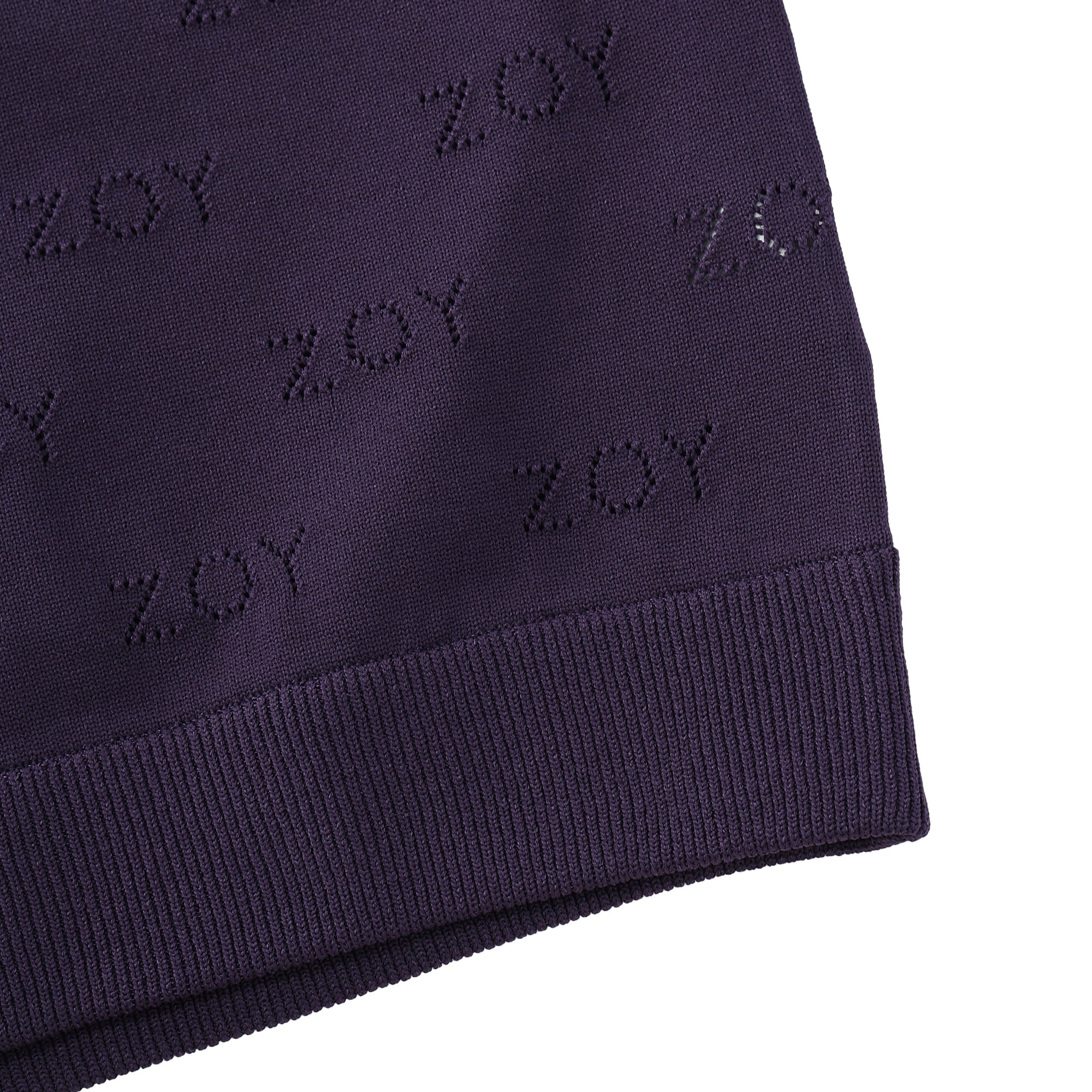 WOMEN ZOYアイレット天竺プレーティング 長袖セーター シルバー杢
