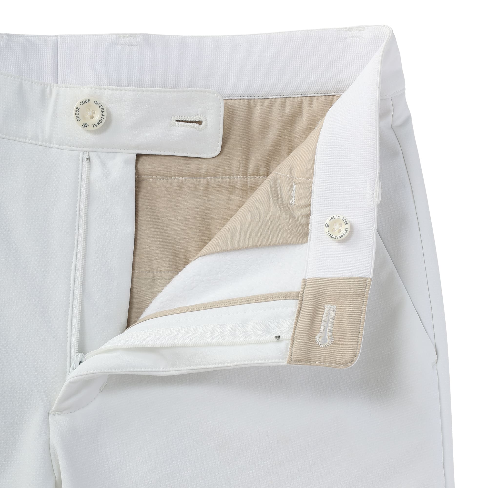 Men's 4-Way Stretch Recycled PL x Back Fleece Long Pants, White