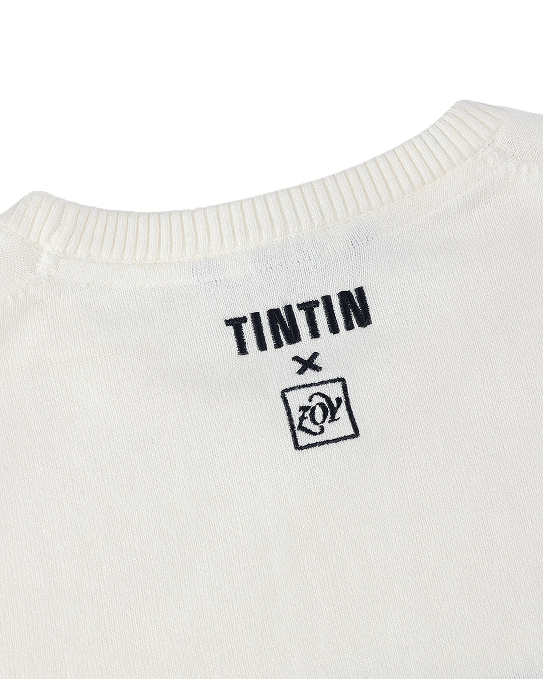 TINTIN × ZOY 】WOMEN コットンカシミヤ天竺 長袖セーター タンタンブルー